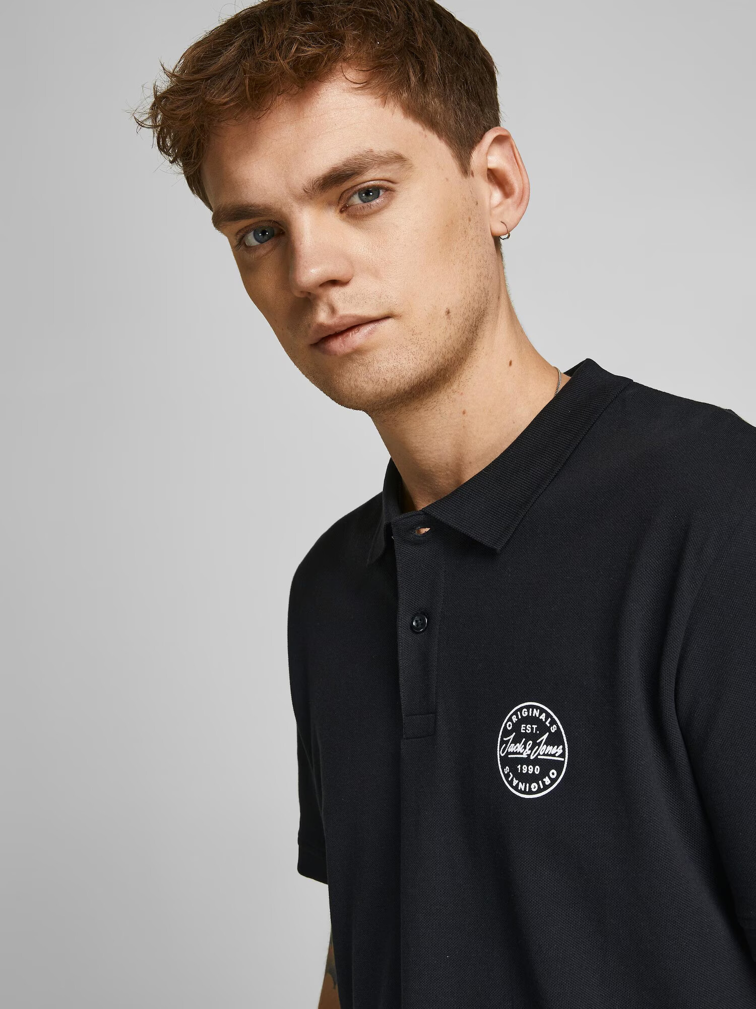 JACK & JONES Majica 'Shark' črna / bela - Pepit.si