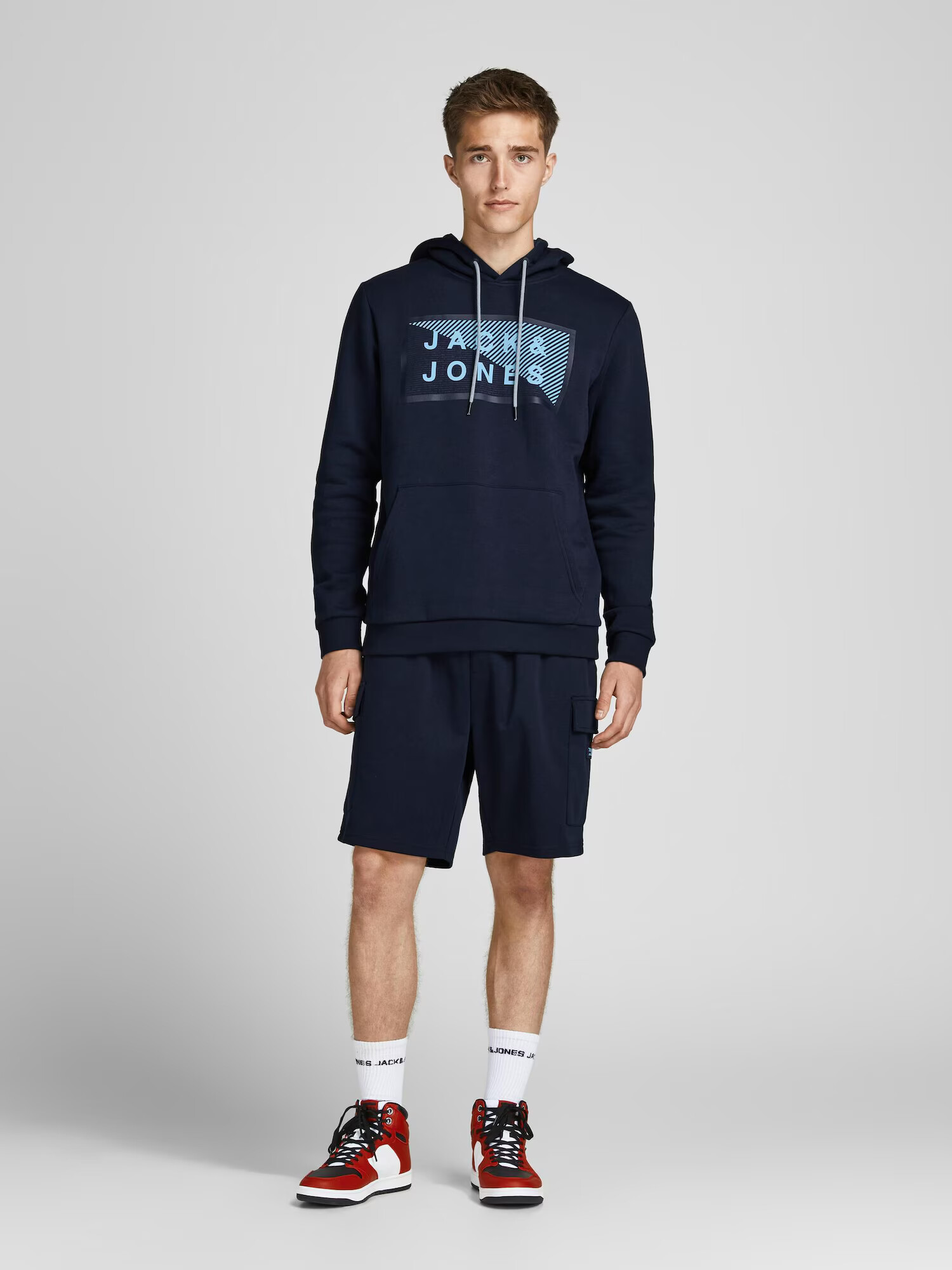 JACK & JONES Majica 'Shawn' mornarska / svetlo modra - Pepit.si