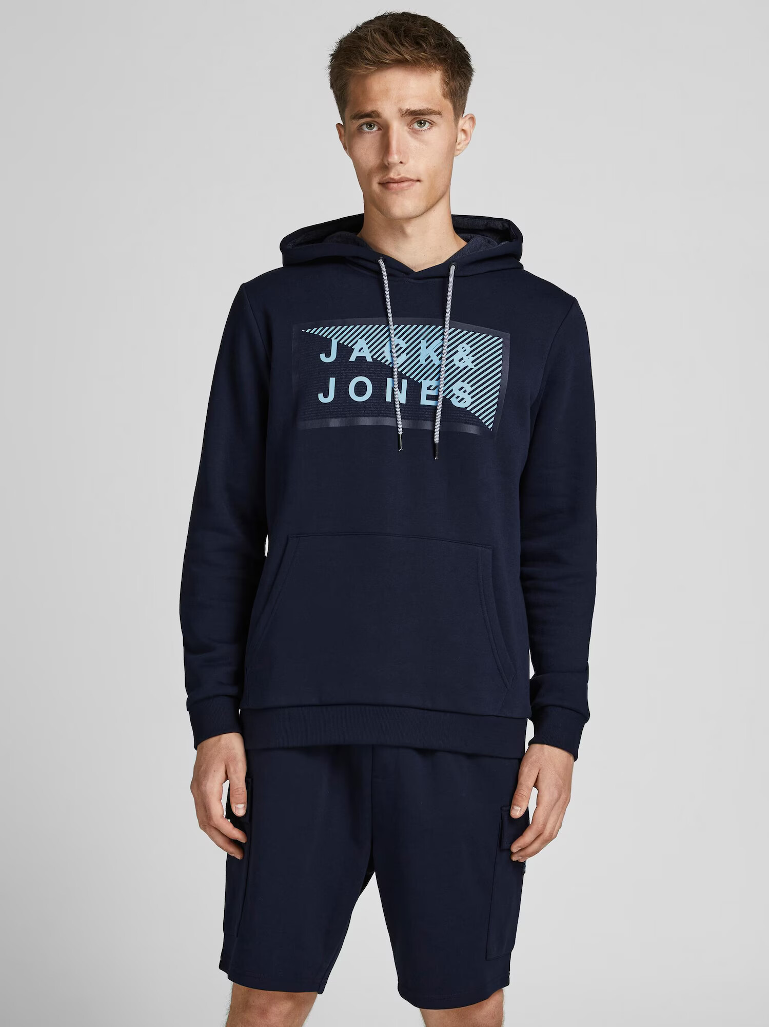 JACK & JONES Majica 'Shawn' mornarska / svetlo modra - Pepit.si