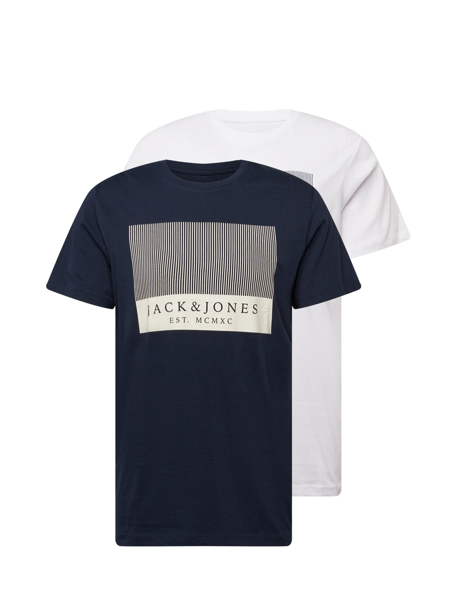 JACK & JONES Shirt 'STROKE' bela / temno modra - Pepit.si