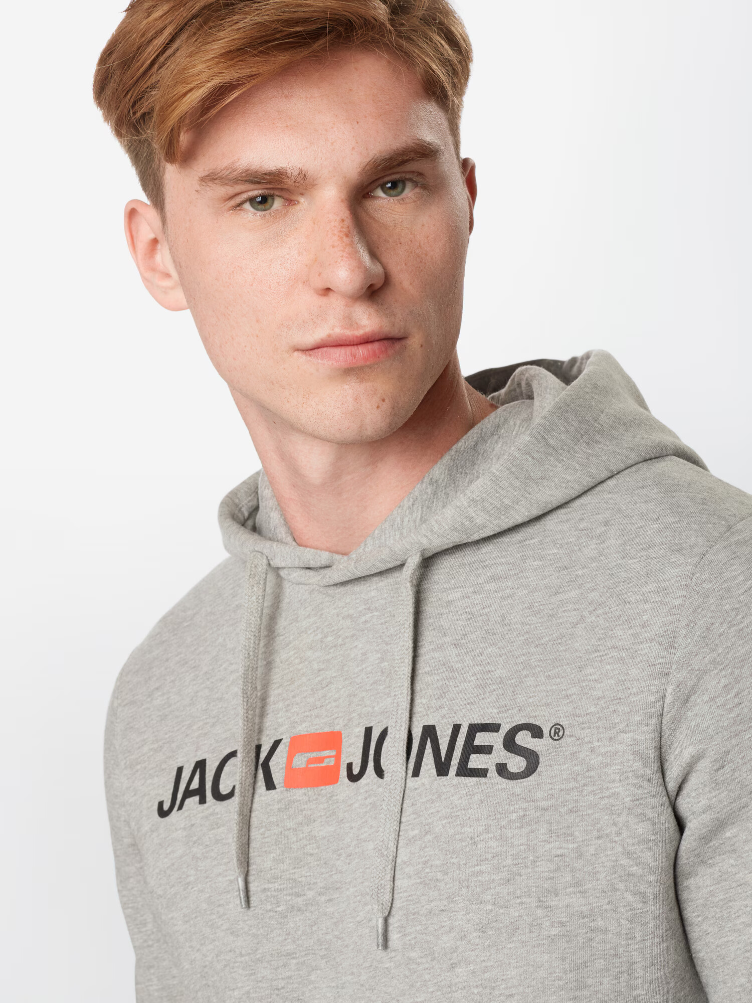 JACK & JONES Majica pegasto siva / oranžna / črna - Pepit.si