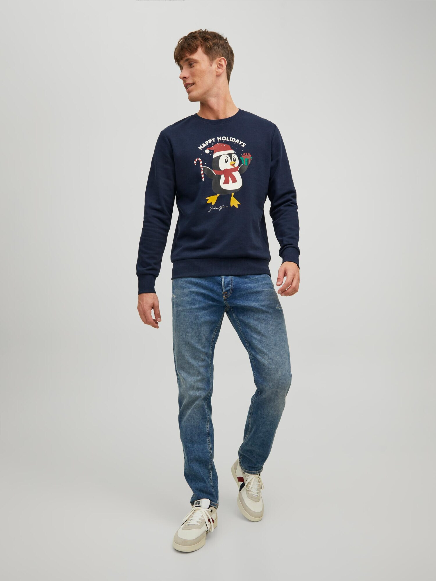 JACK & JONES Majica 'Toon' mornarska / žafran / rdeča / bela - Pepit.si