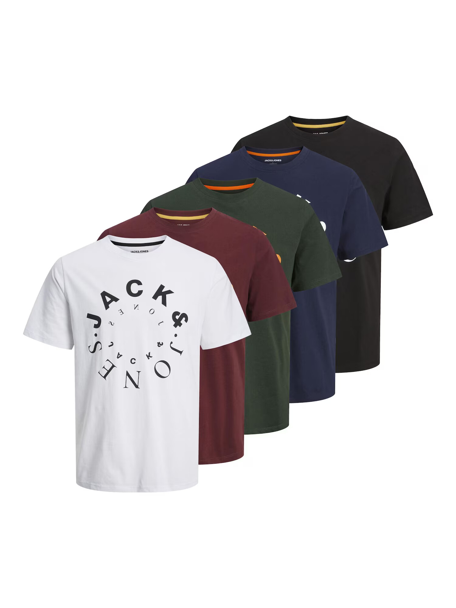 JACK & JONES Majica 'WARRIOR' mornarska / kaki / črna / bela - Pepit.si