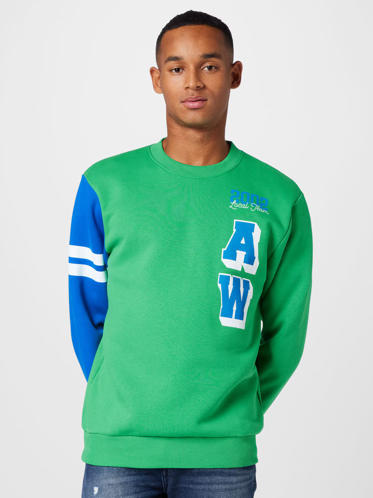 JACK & JONES Majica 'WORLD' modra / zelena / bela - Pepit.si