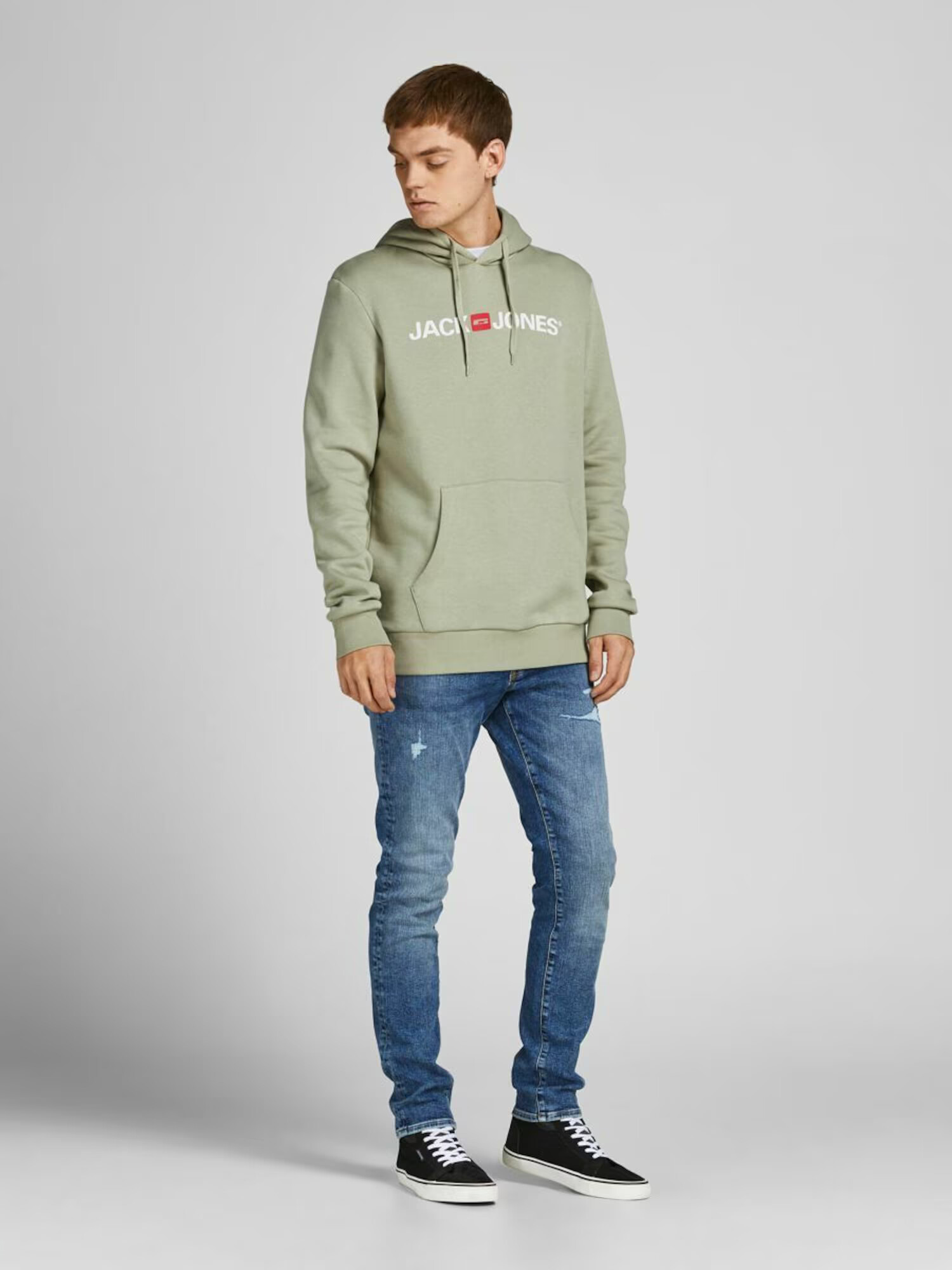 JACK & JONES Majica zelena / rdeča / bela - Pepit.si