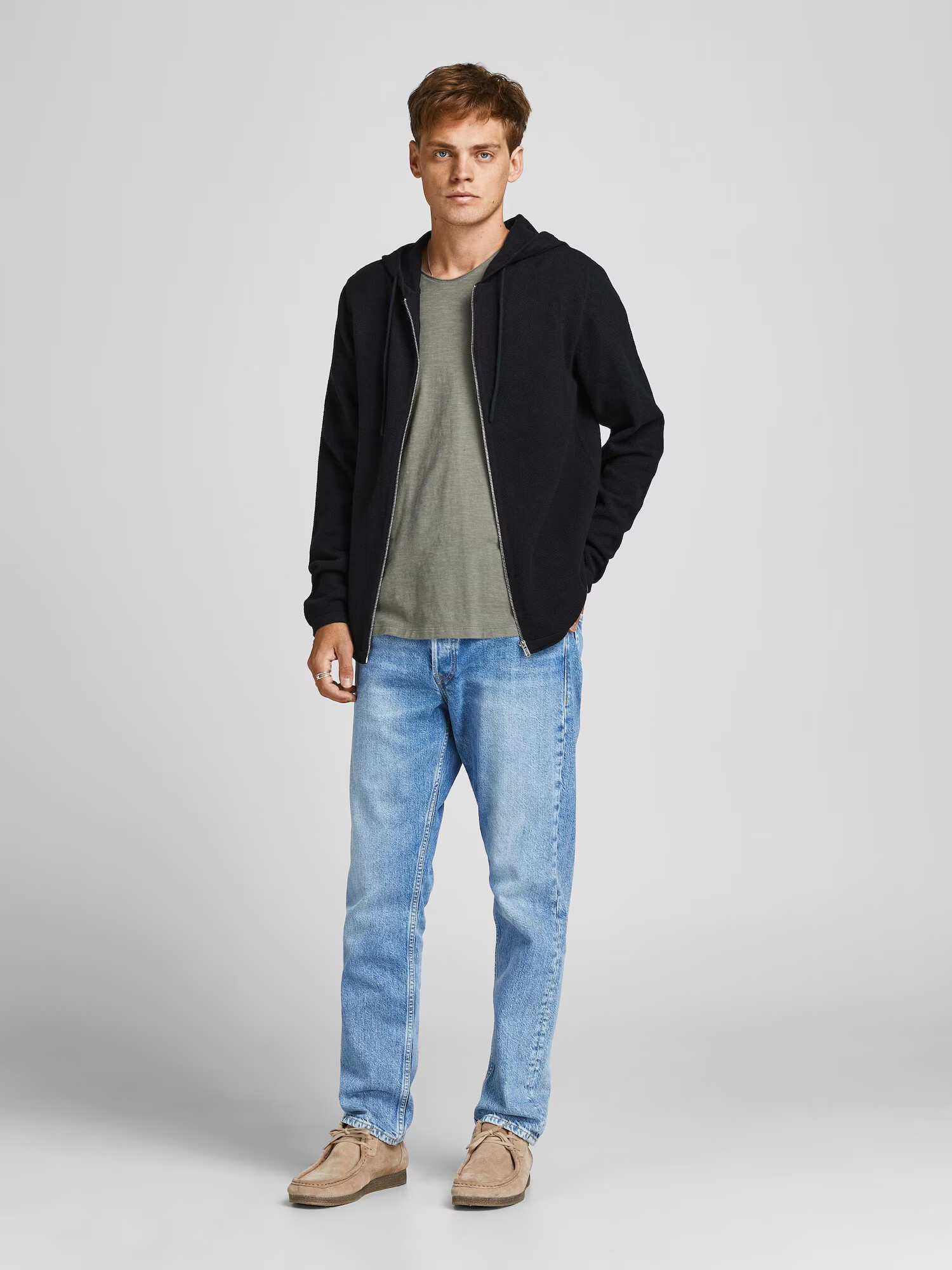 JACK & JONES Pletena jopa 'Hill' črna - Pepit.si