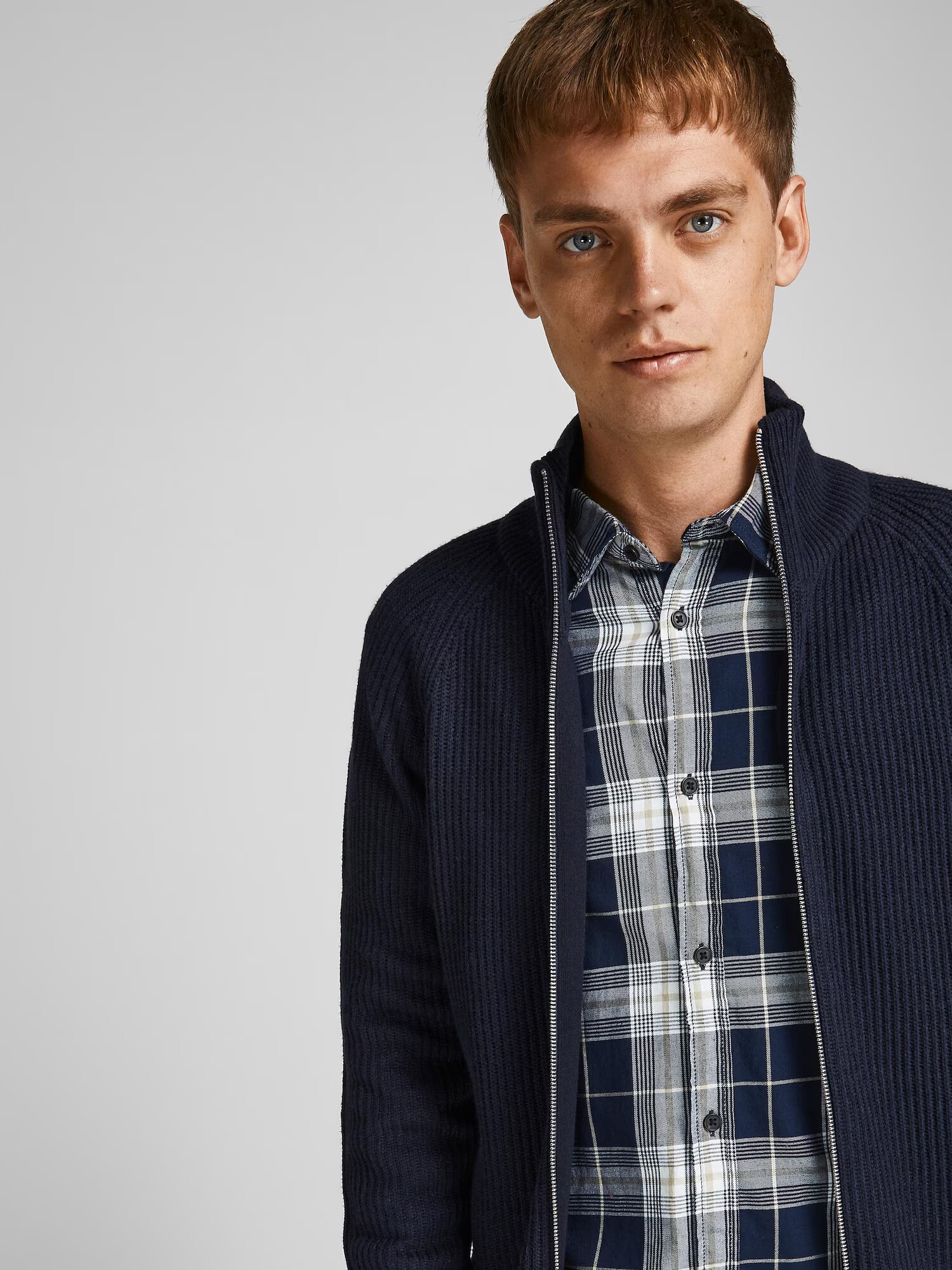 JACK & JONES Pletena jopa 'Annel' temno modra - Pepit.si