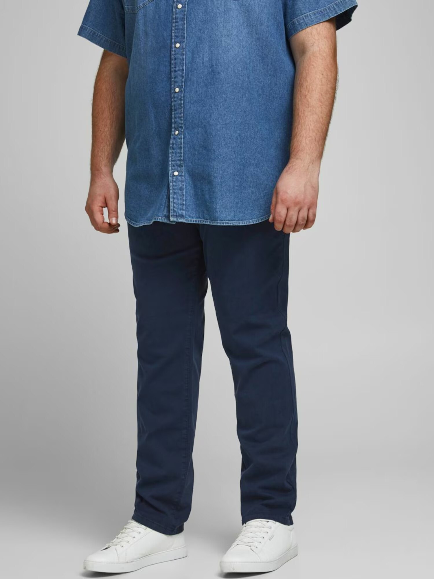 Jack & Jones Plus Chino hlače temno modra - Pepit.si