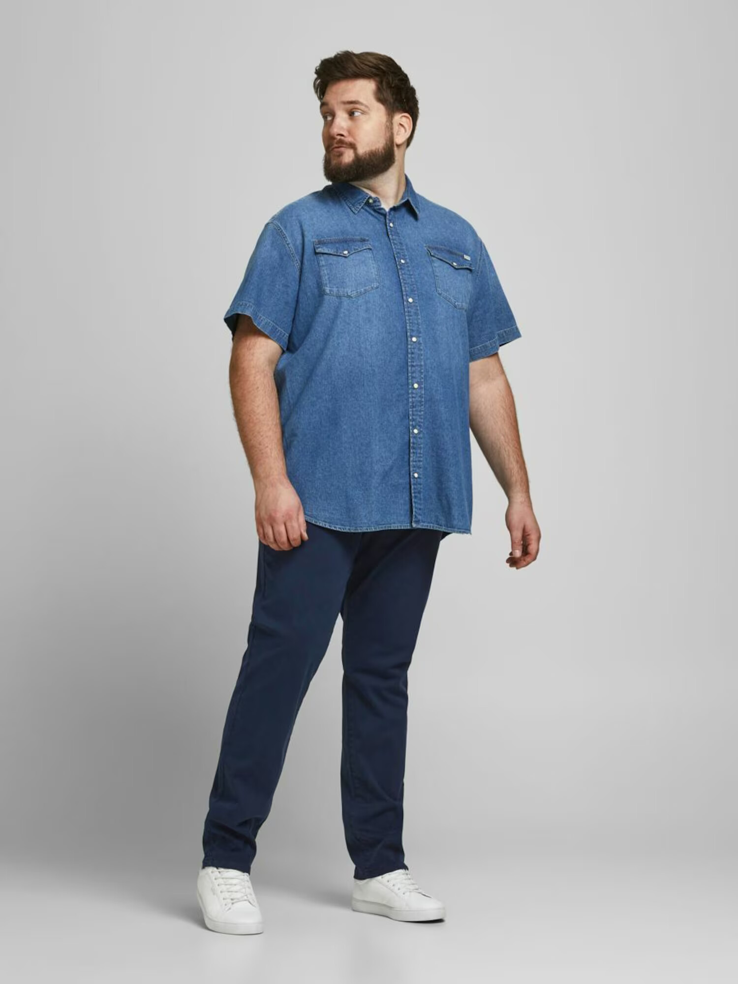 Jack & Jones Plus Chino hlače temno modra - Pepit.si