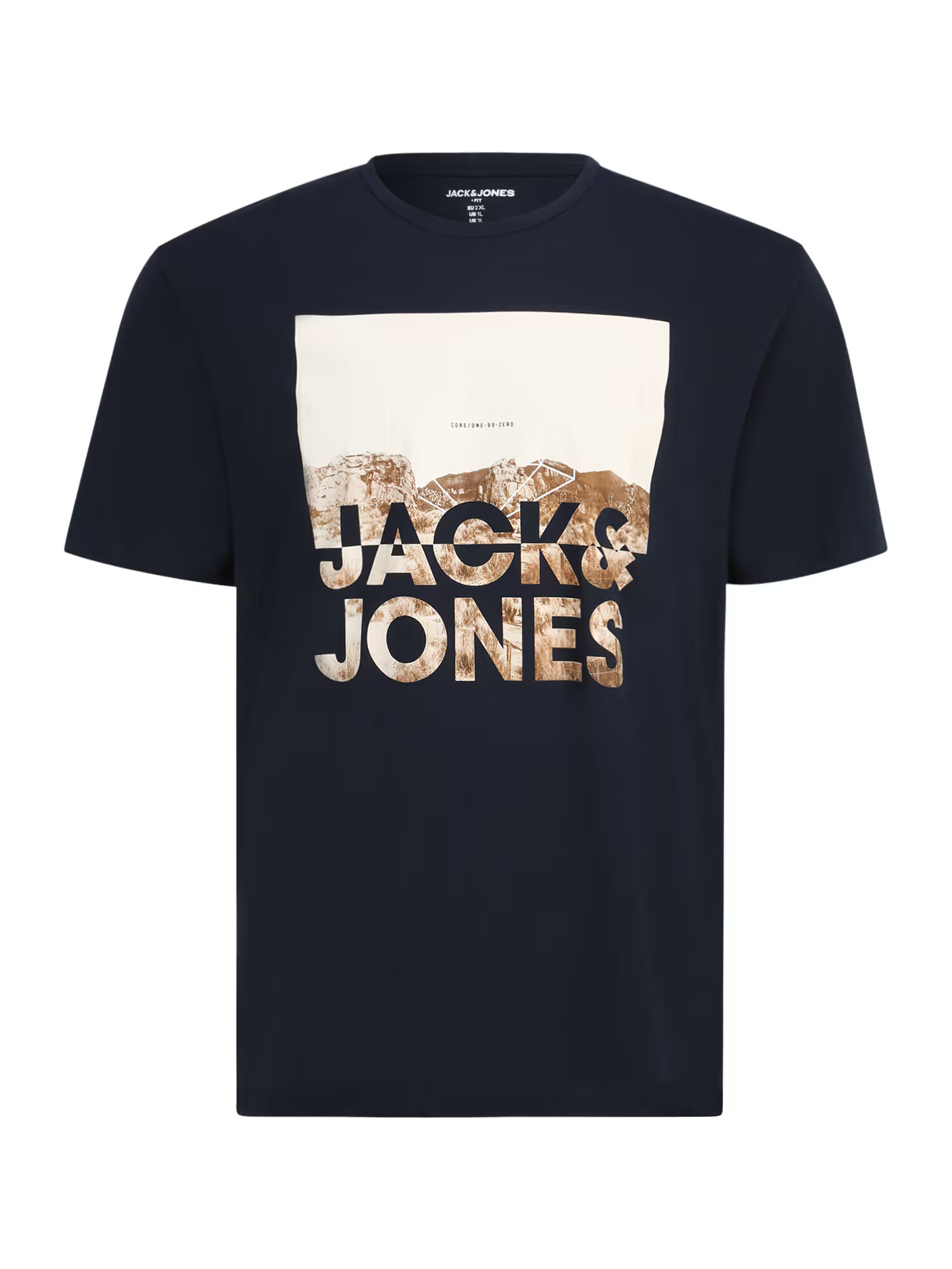 Jack & Jones Plus Majica 'ALFIE' bež / mornarska / rjava - Pepit.si