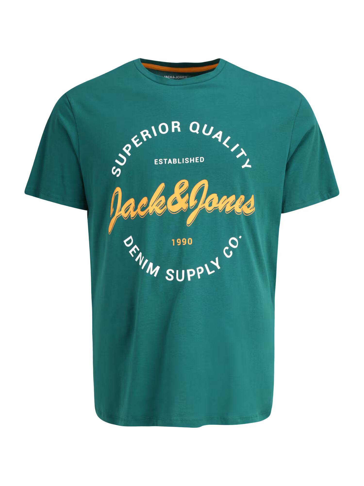 Jack & Jones Plus Majica 'ANDY' zlato-rumena / žad / bela - Pepit.si