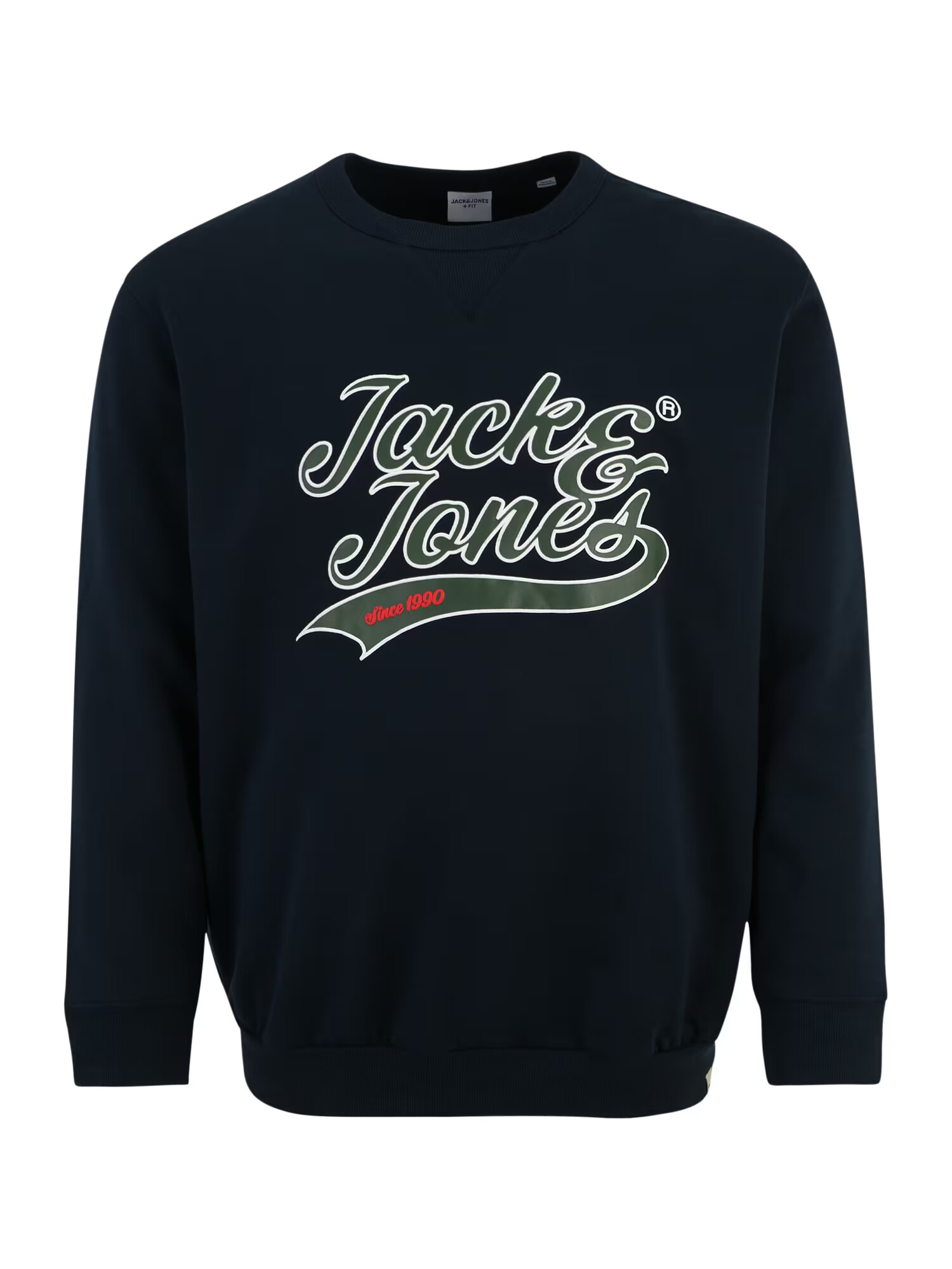 Jack & Jones Plus Majica 'BECKS' mornarska / temno zelena / ognjeno rdeča / bela - Pepit.si