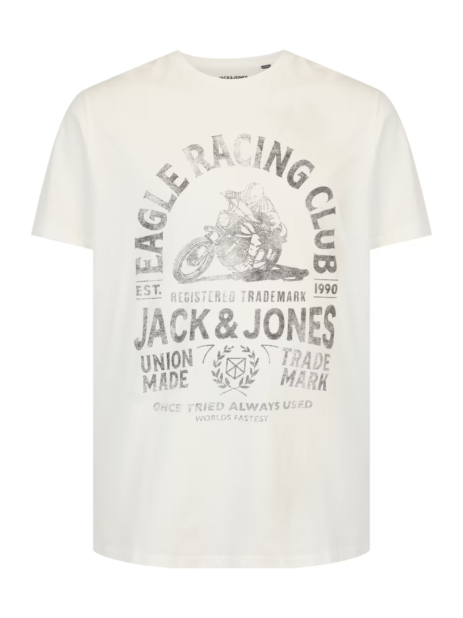 Jack & Jones Plus Majica 'BIKER' grafit / bela - Pepit.si