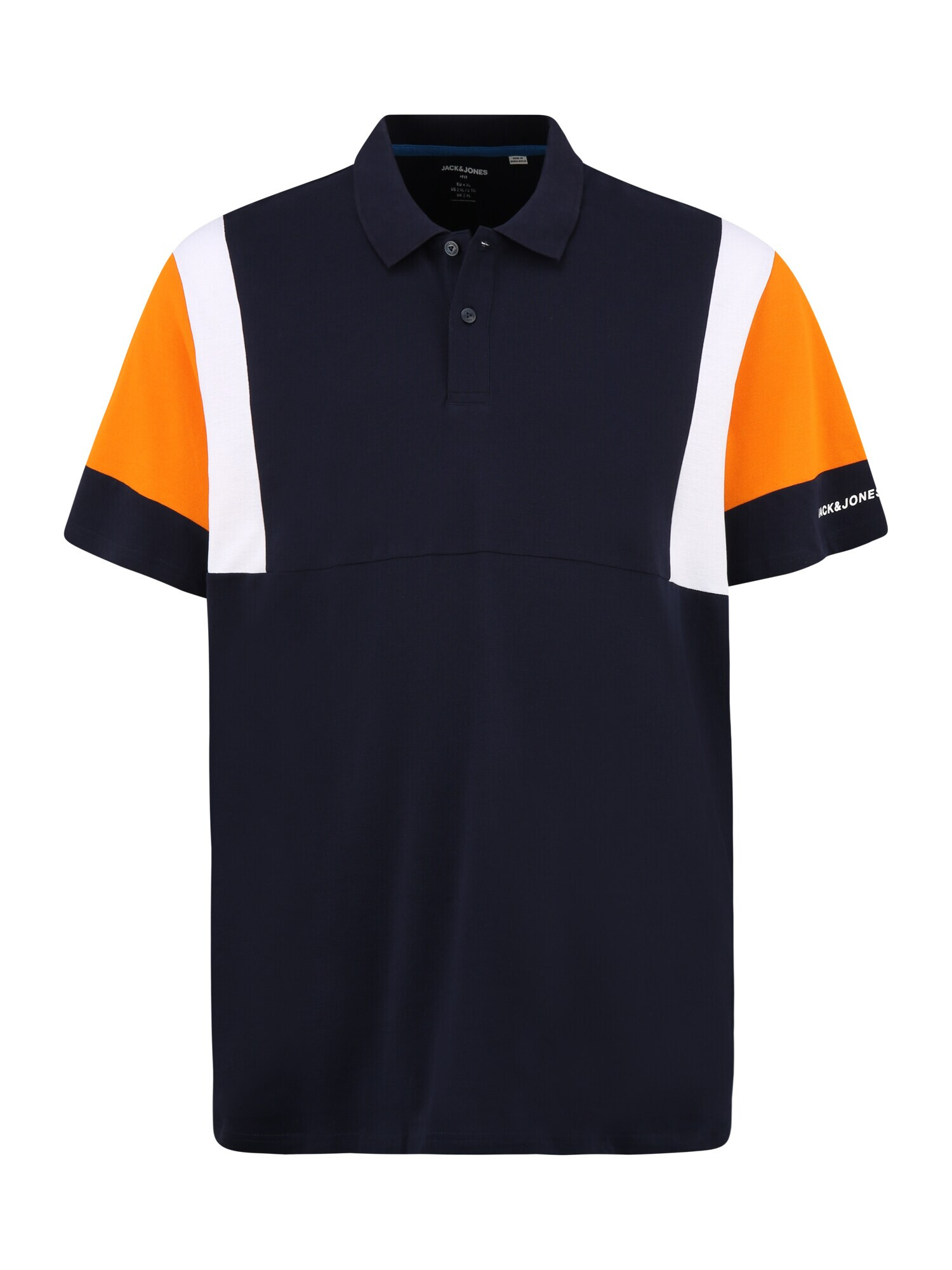 Jack & Jones Plus Poloshirt 'BOSTON' mornarska / bela / oranžna - Pepit.si