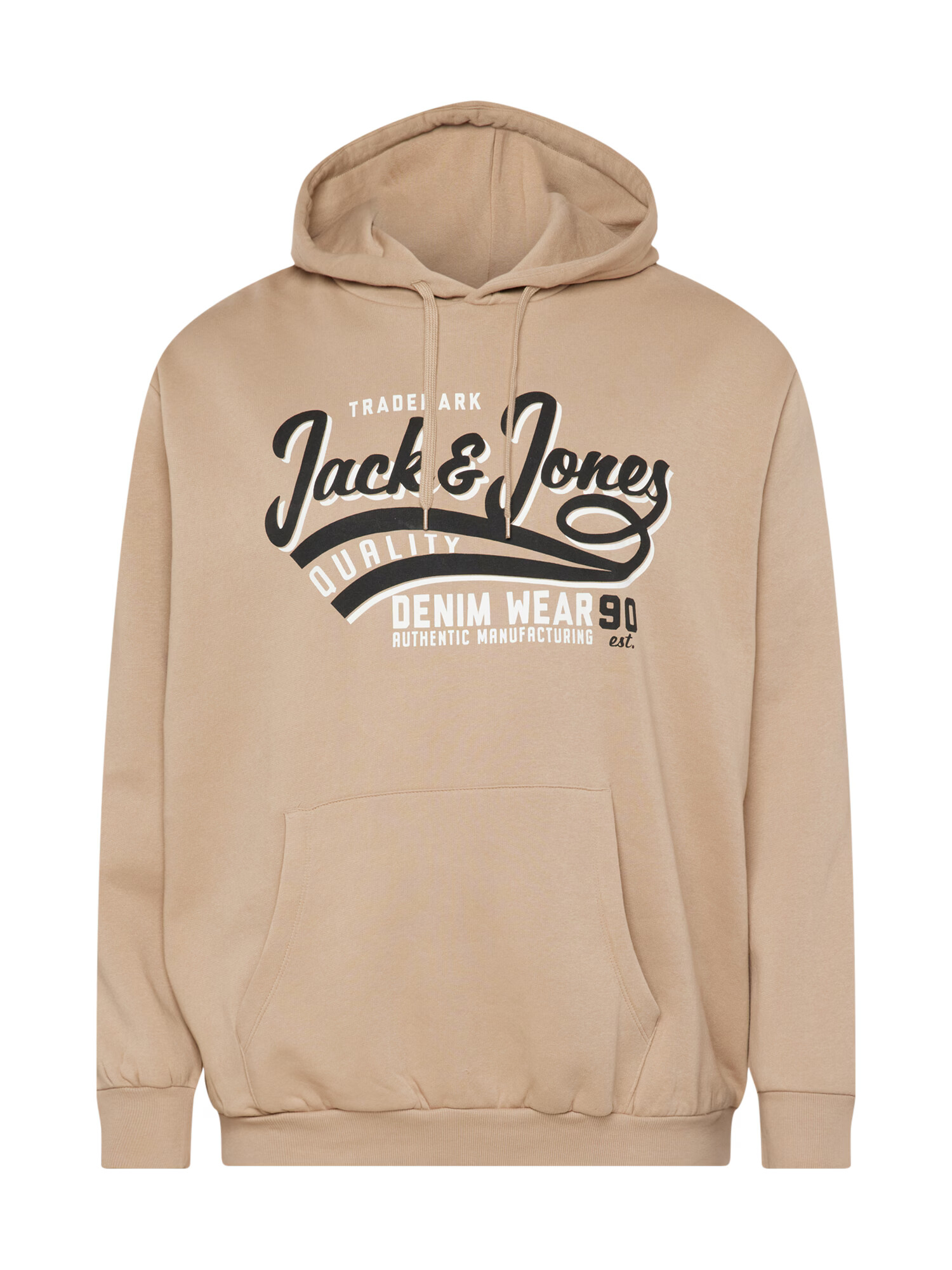 Jack & Jones Plus Majica črna / bela / temno bež - Pepit.si