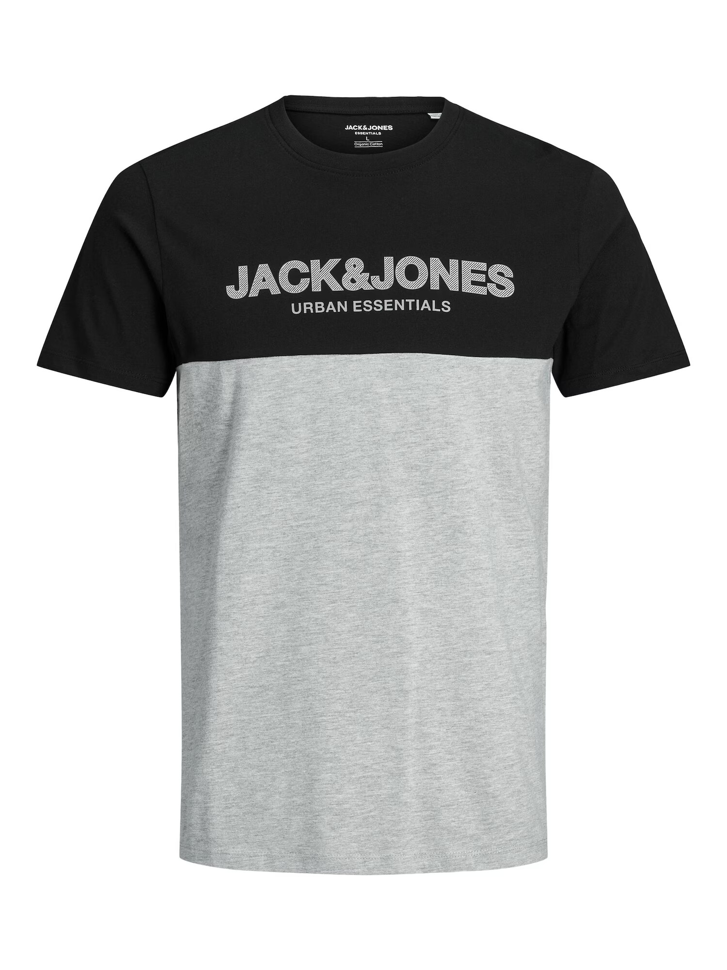 Jack & Jones Plus Majica pegasto siva / črna - Pepit.si