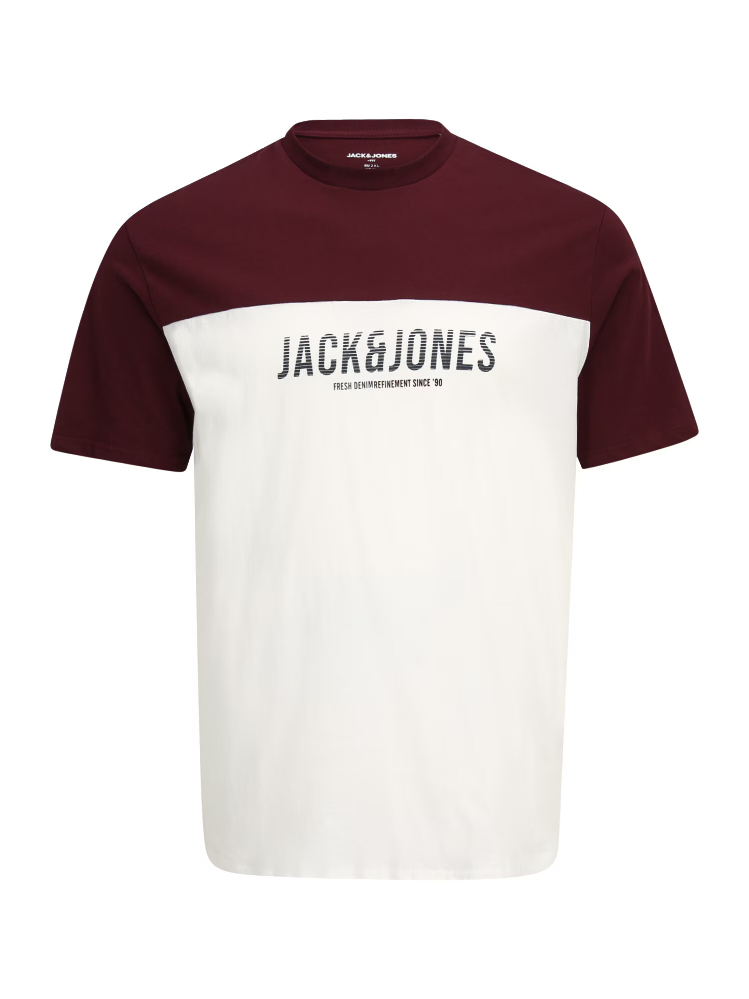 Jack & Jones Plus Majica 'Dan' nočno modra / vinsko rdeča / bela - Pepit.si