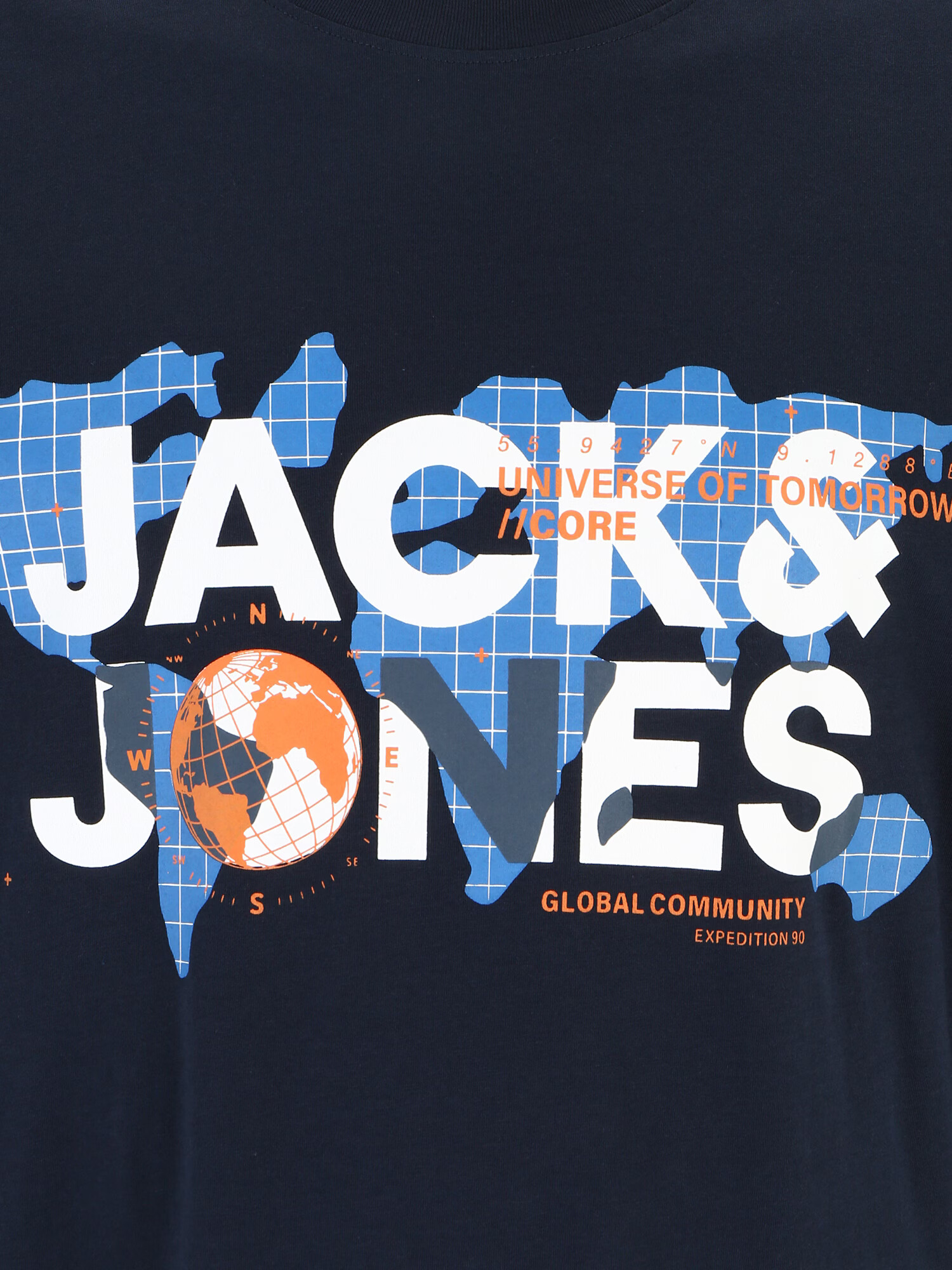 Jack & Jones Plus Majica 'DUST' mornarska / svetlo modra / bela - Pepit.si