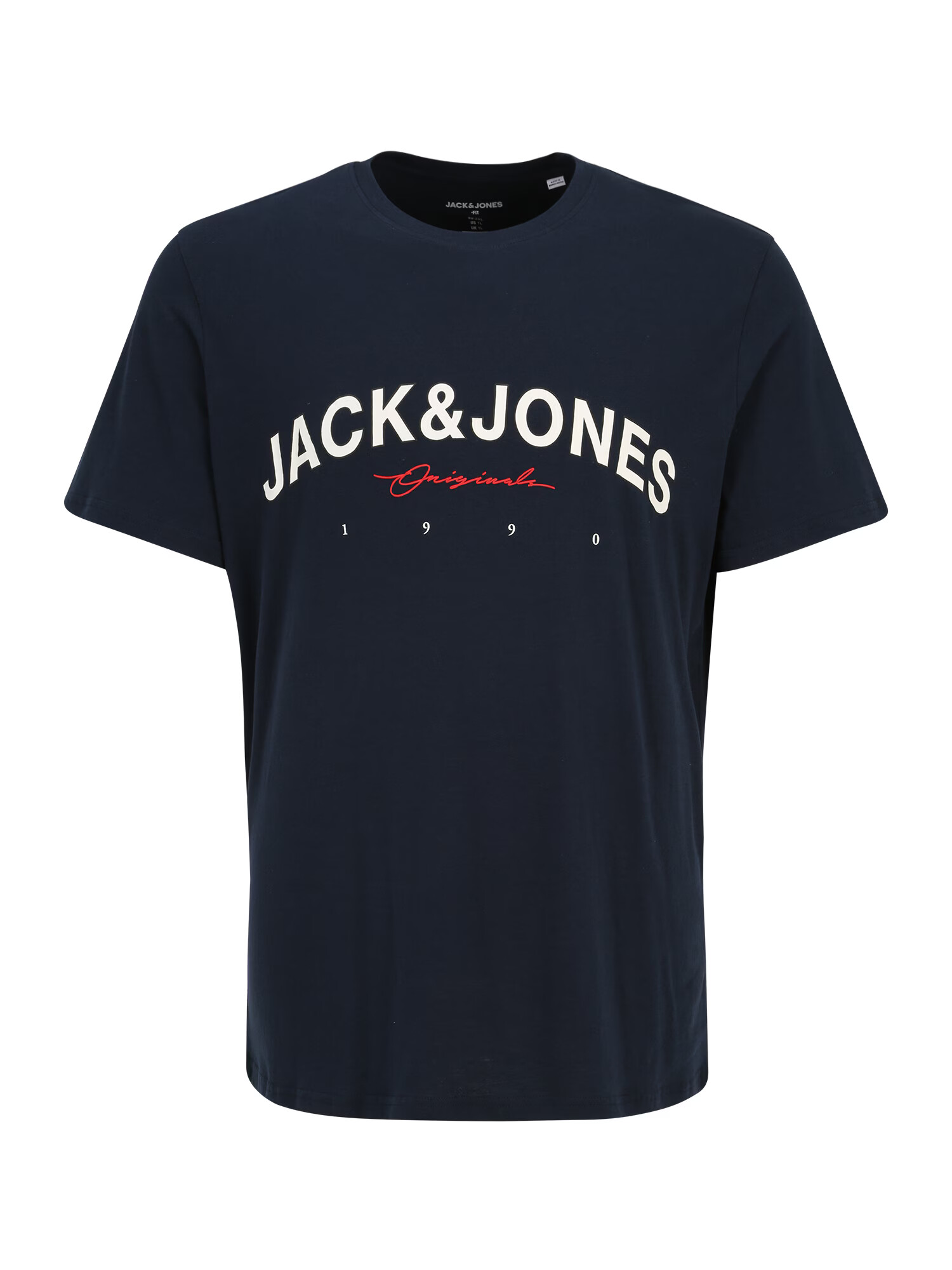 Jack & Jones Plus Majica 'FRIDAY' mornarska / rdeča / bela - Pepit.si