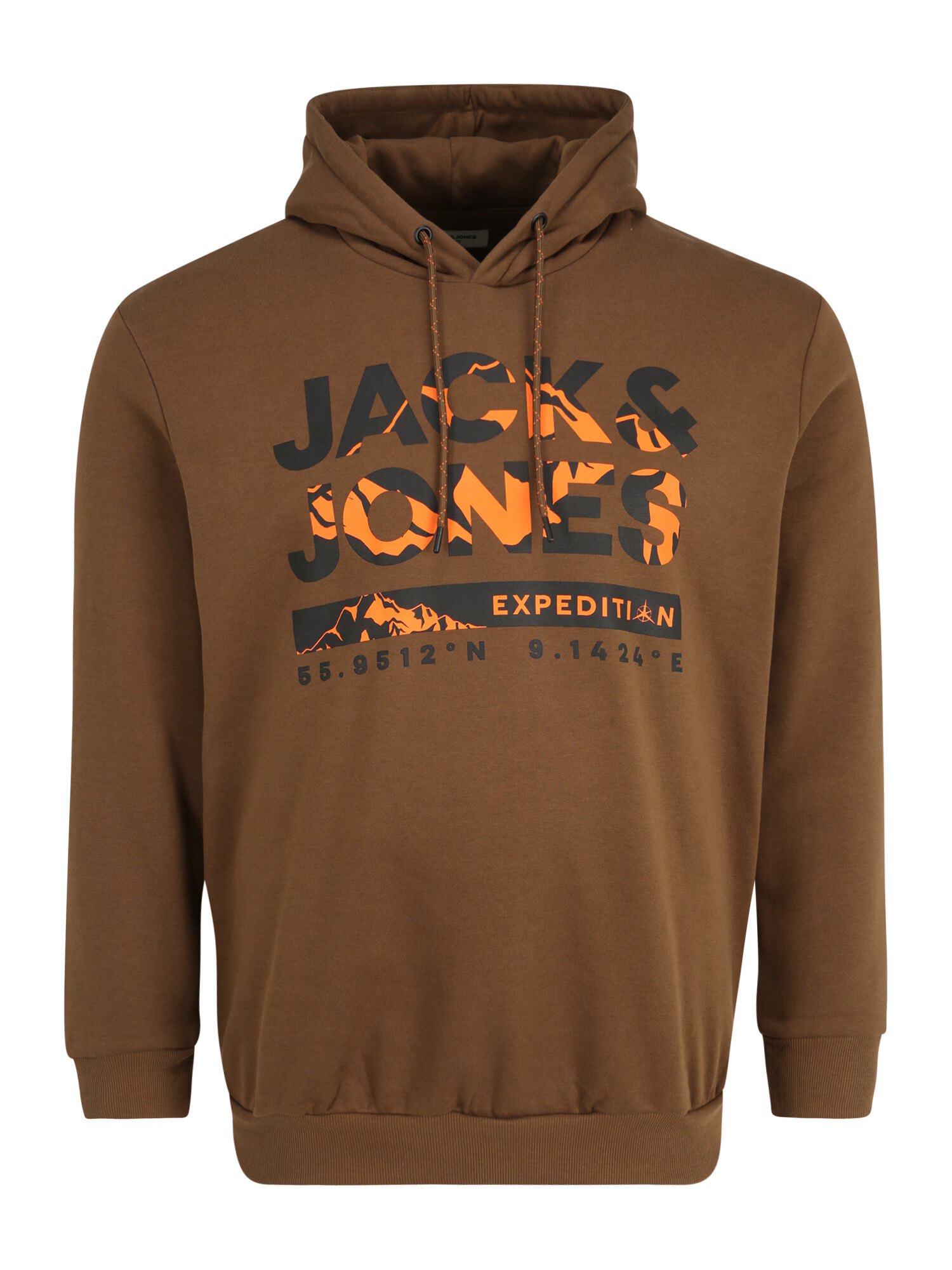 Jack & Jones Plus Majica 'HUNTER' rjava / oranžna / črna - Pepit.si