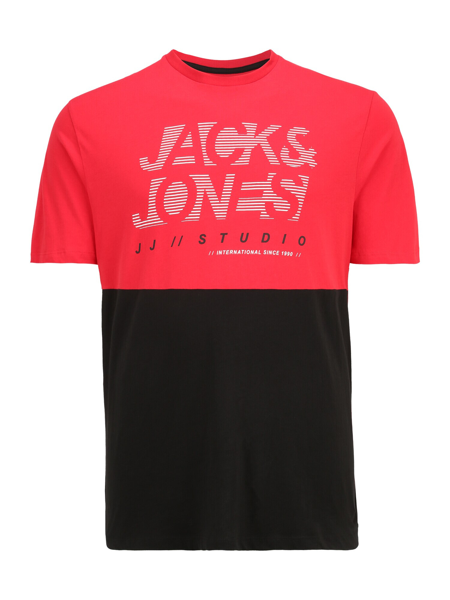 Jack & Jones Plus Majica 'MARCO' rdeča / črna / bela - Pepit.si