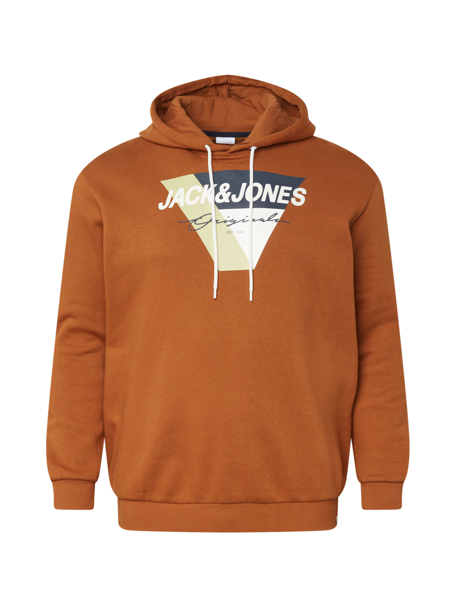 Jack & Jones Plus Majica 'Mason' bela / mornarska / kremna / konjak - Pepit.si