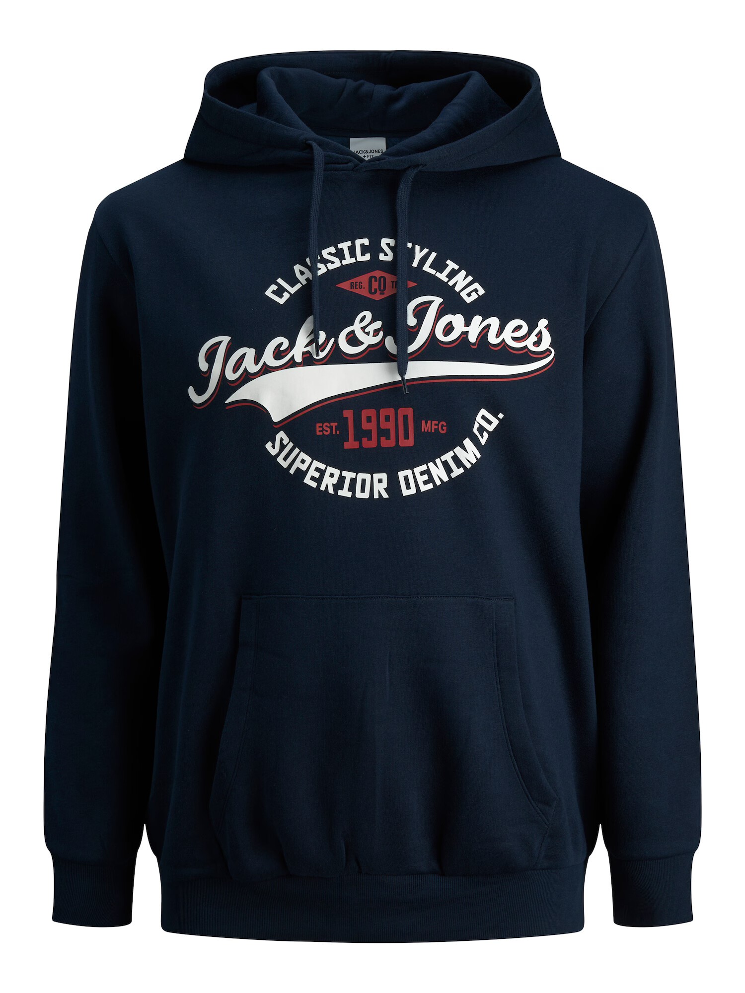 Jack & Jones Plus Majica mornarska / rdeča / bela - Pepit.si