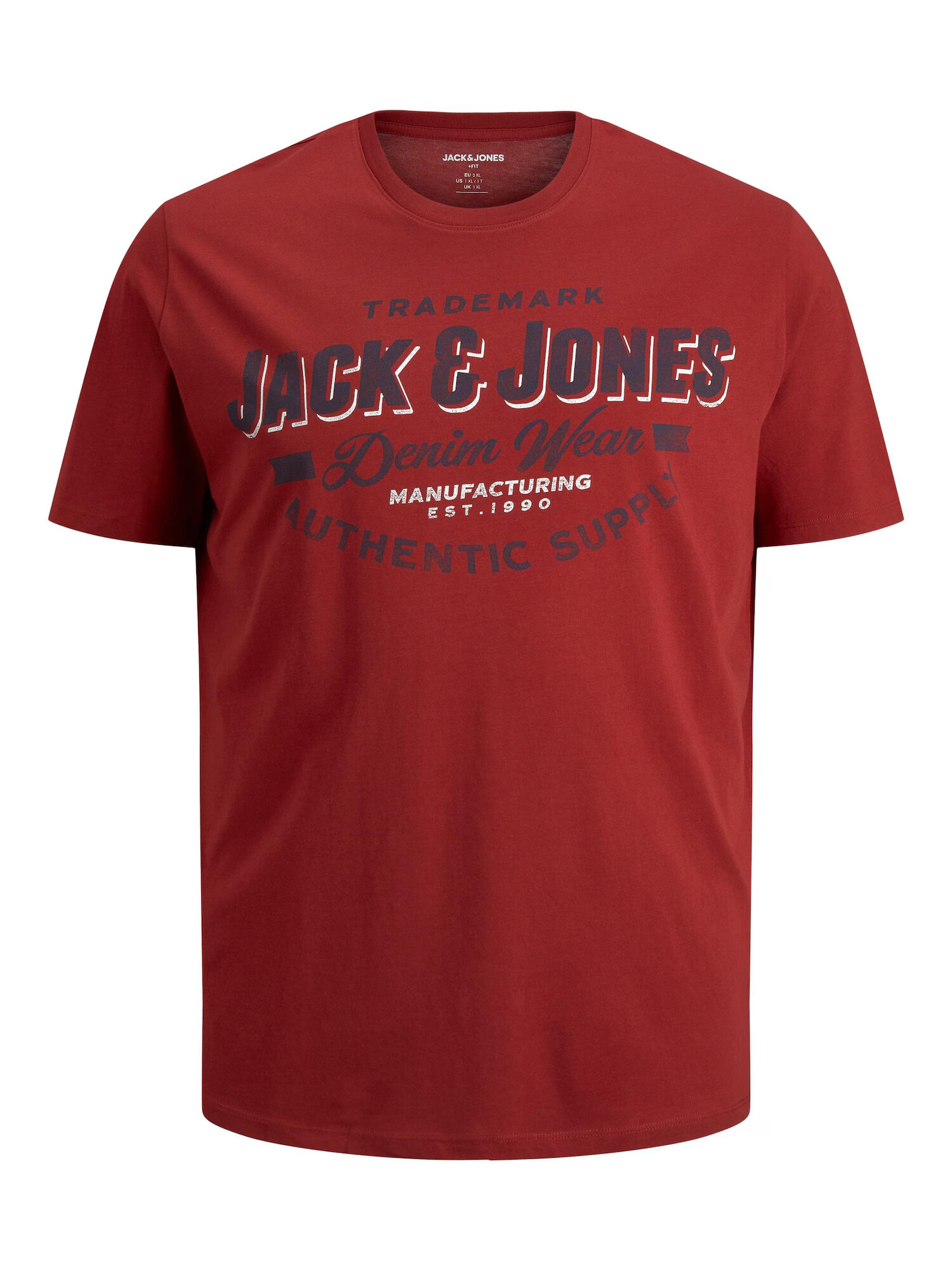 Jack & Jones Plus Majica mornarska / bela / živo rdeča - Pepit.si