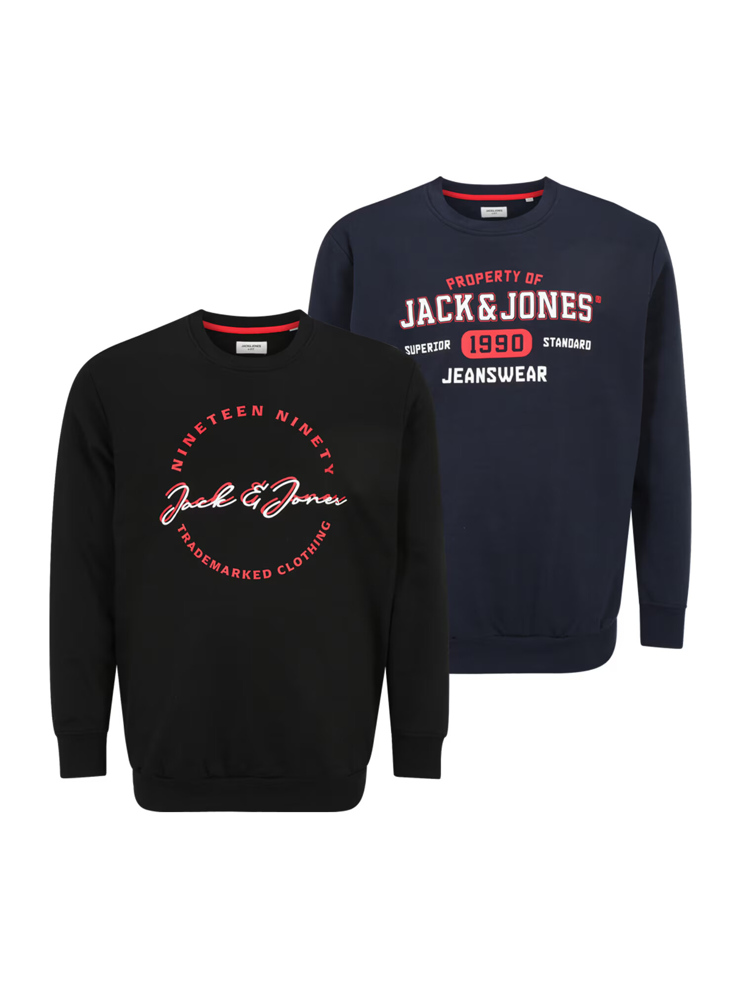 Jack & Jones Plus Majica mornarska / rdeča / črna / off-bela - Pepit.si