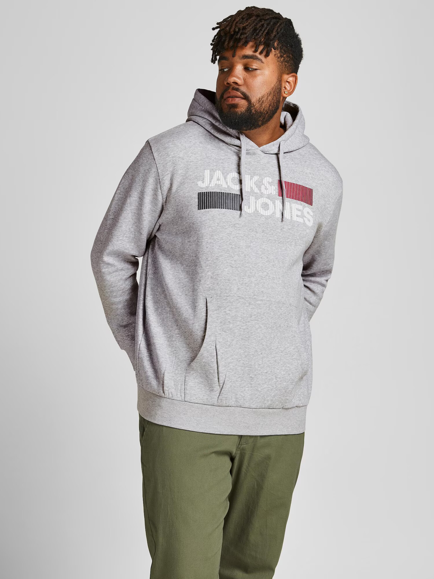 Jack & Jones Plus Majica nočno modra / pegasto siva / malina / bela - Pepit.si