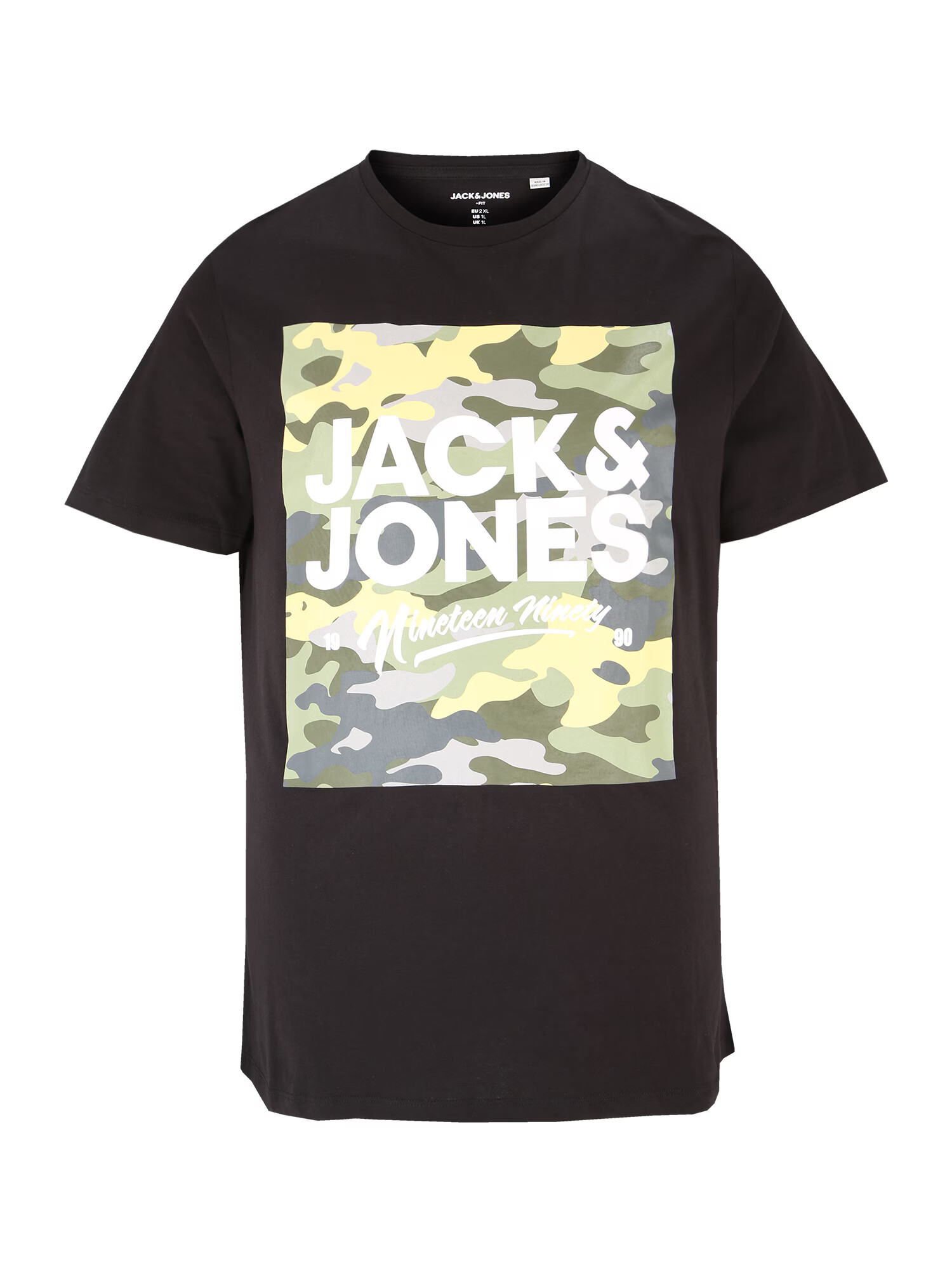 Jack & Jones Plus Majica 'PETE' črna / mešane barve - Pepit.si