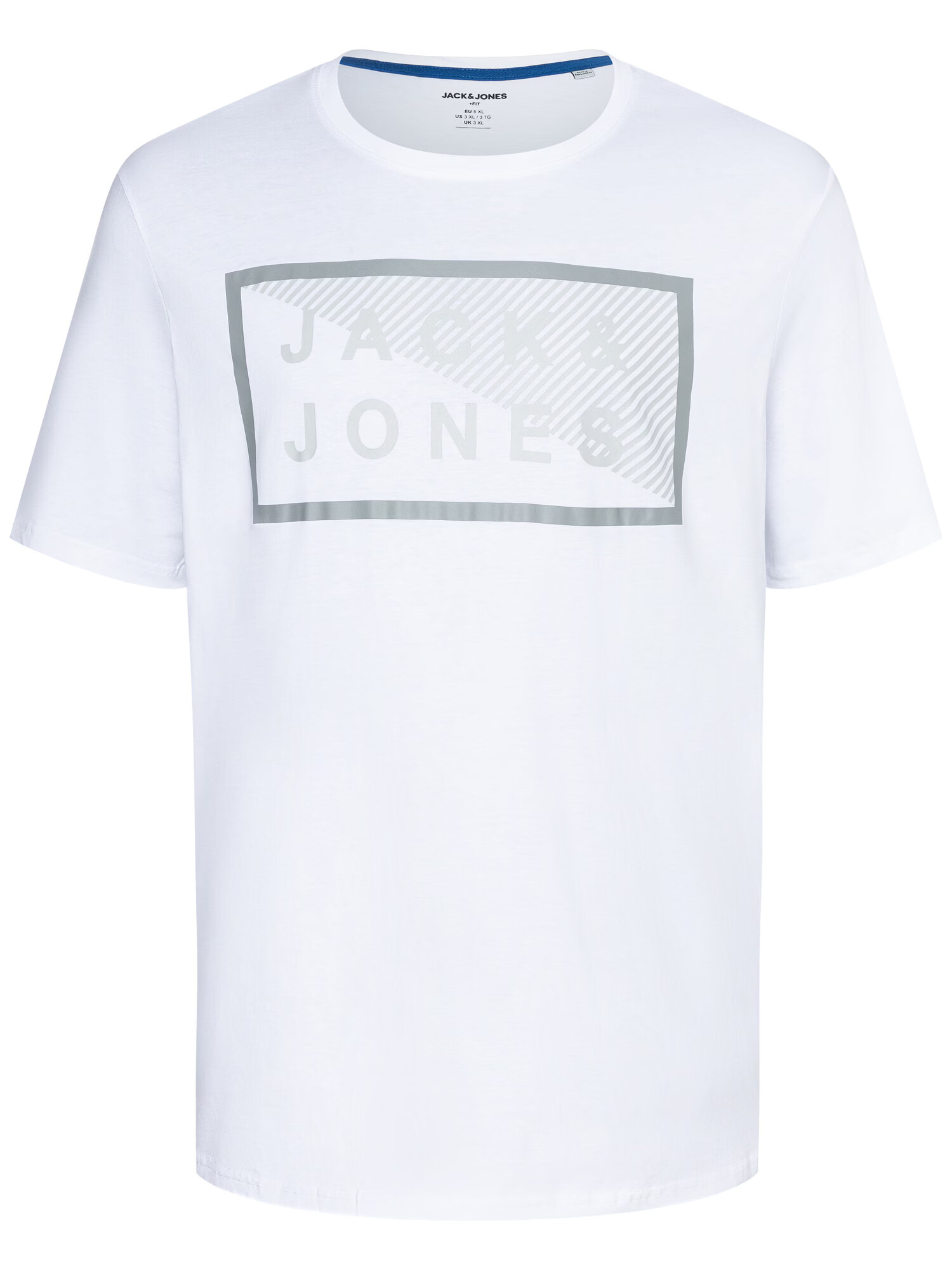 Jack & Jones Plus Majica 'Shawn' siva / bela - Pepit.si