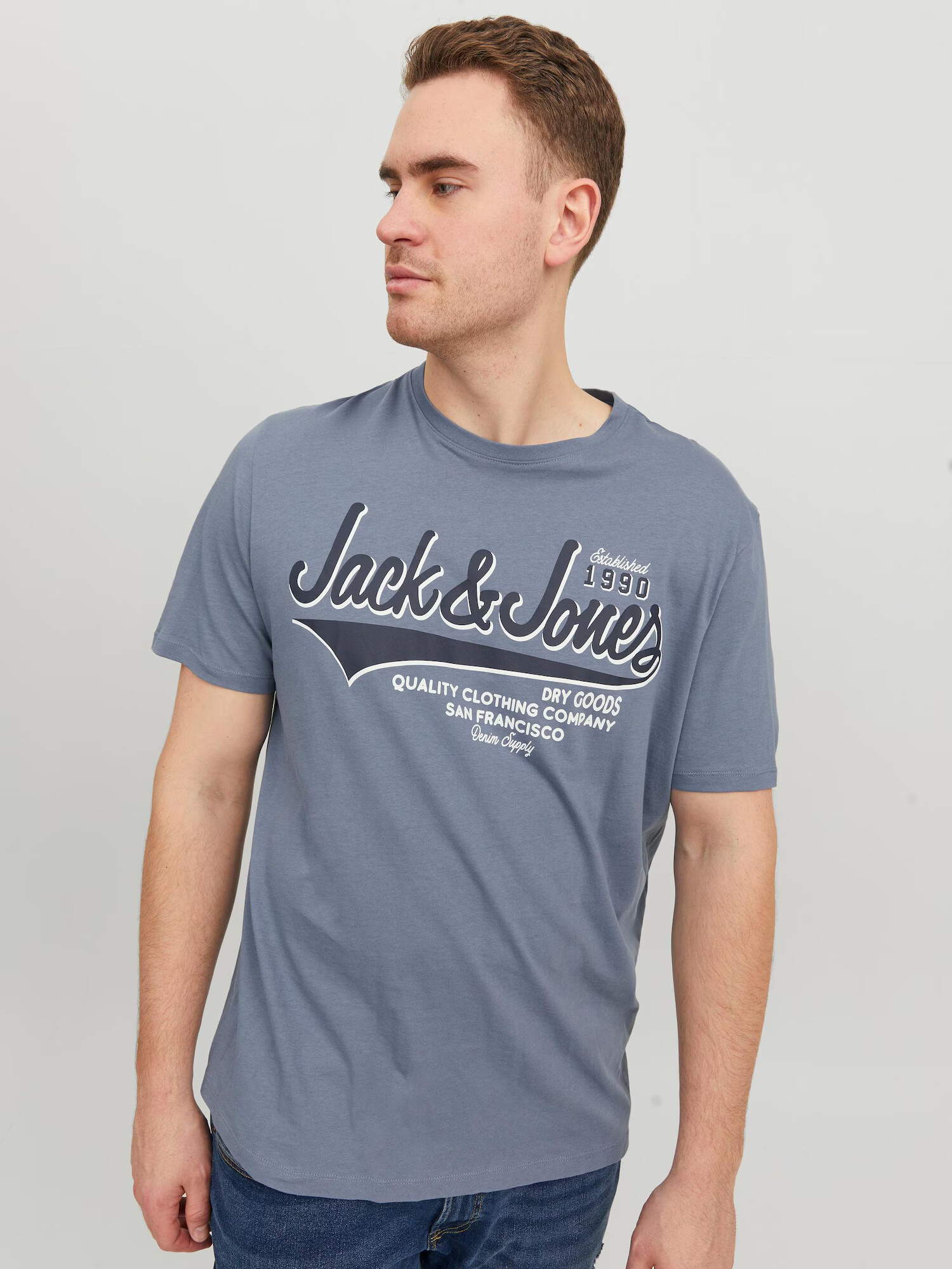 Jack & Jones Plus Majica siva / črna / bela - Pepit.si