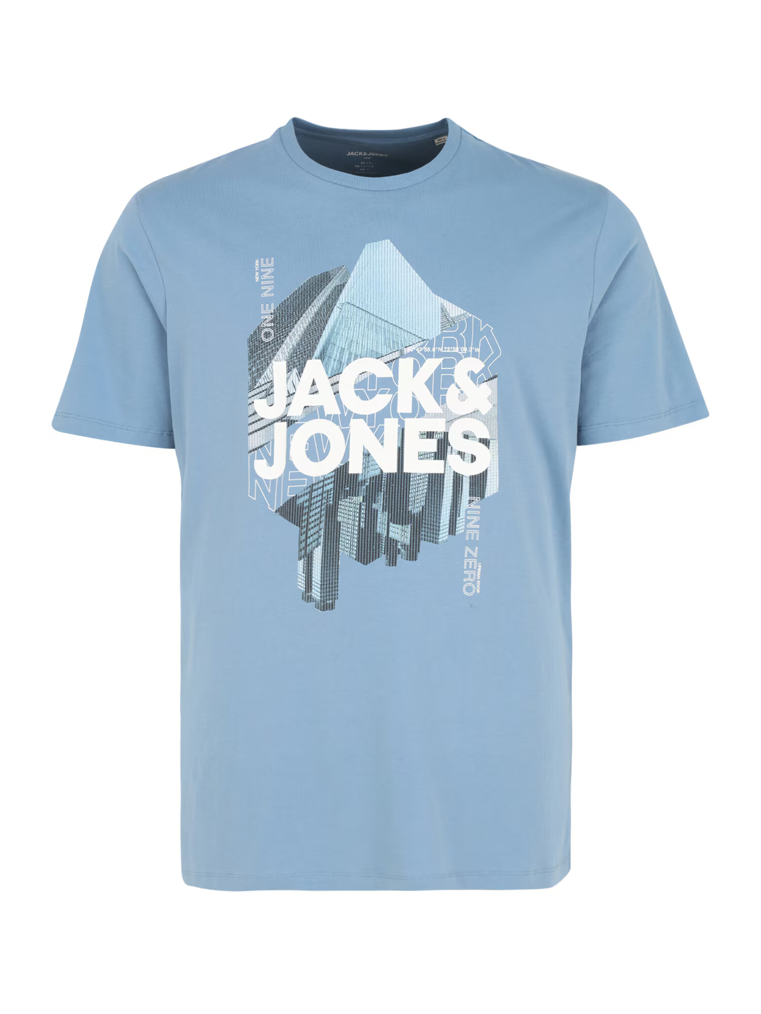 Jack & Jones Plus Majica 'YORK' svetlo modra / bela / temno modra - Pepit.si