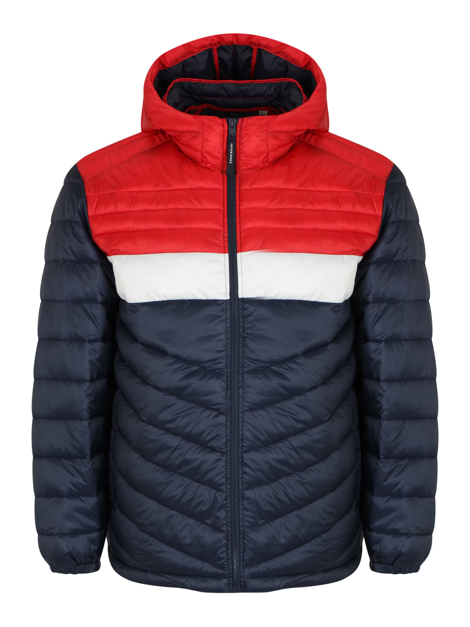 Jack & Jones Plus Prehodna jakna 'Hero' temno modra / rdeča / bela - Pepit.si