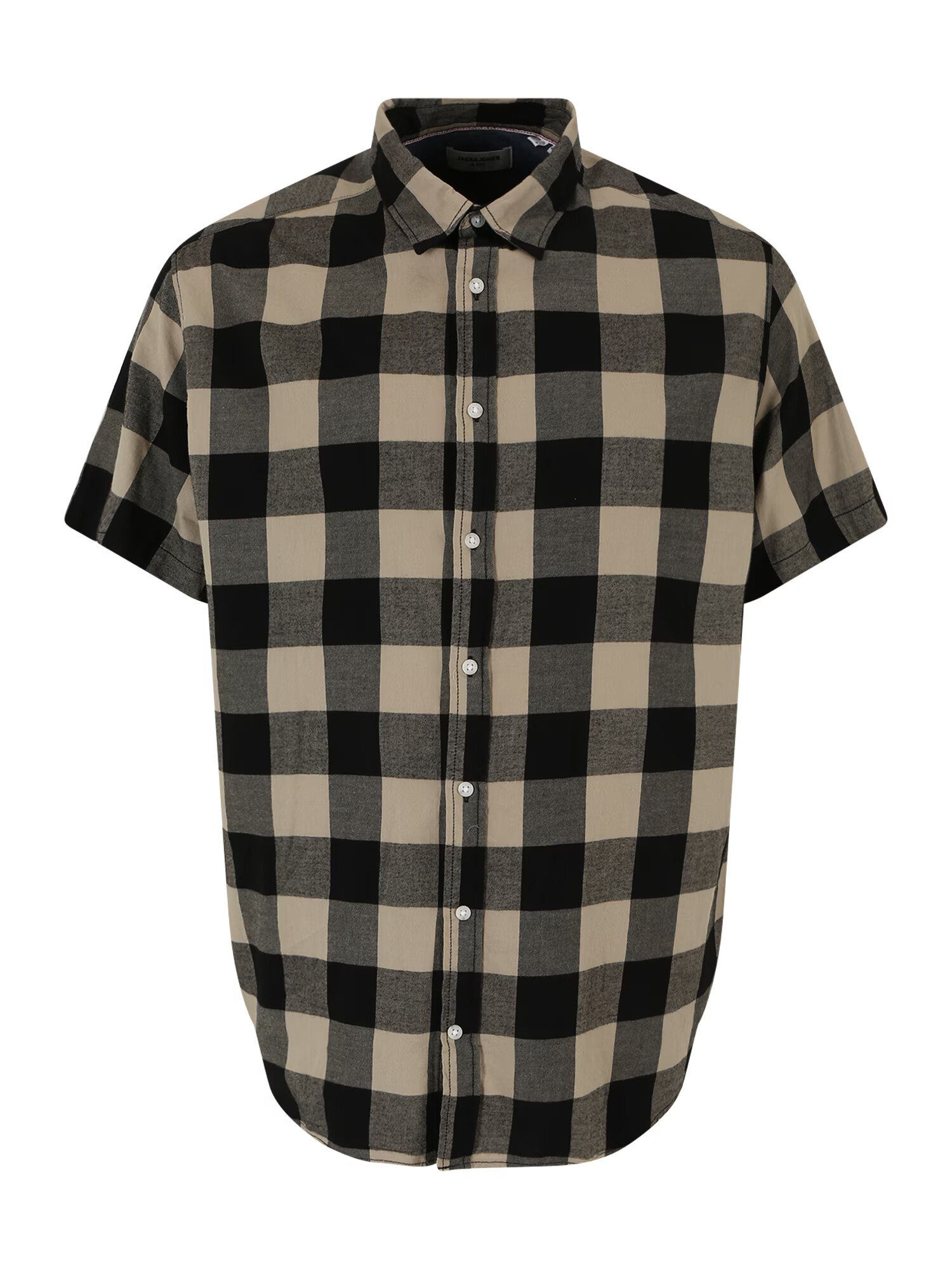 Jack & Jones Plus Srajca 'GINGHAM' temno bež / črna - Pepit.si