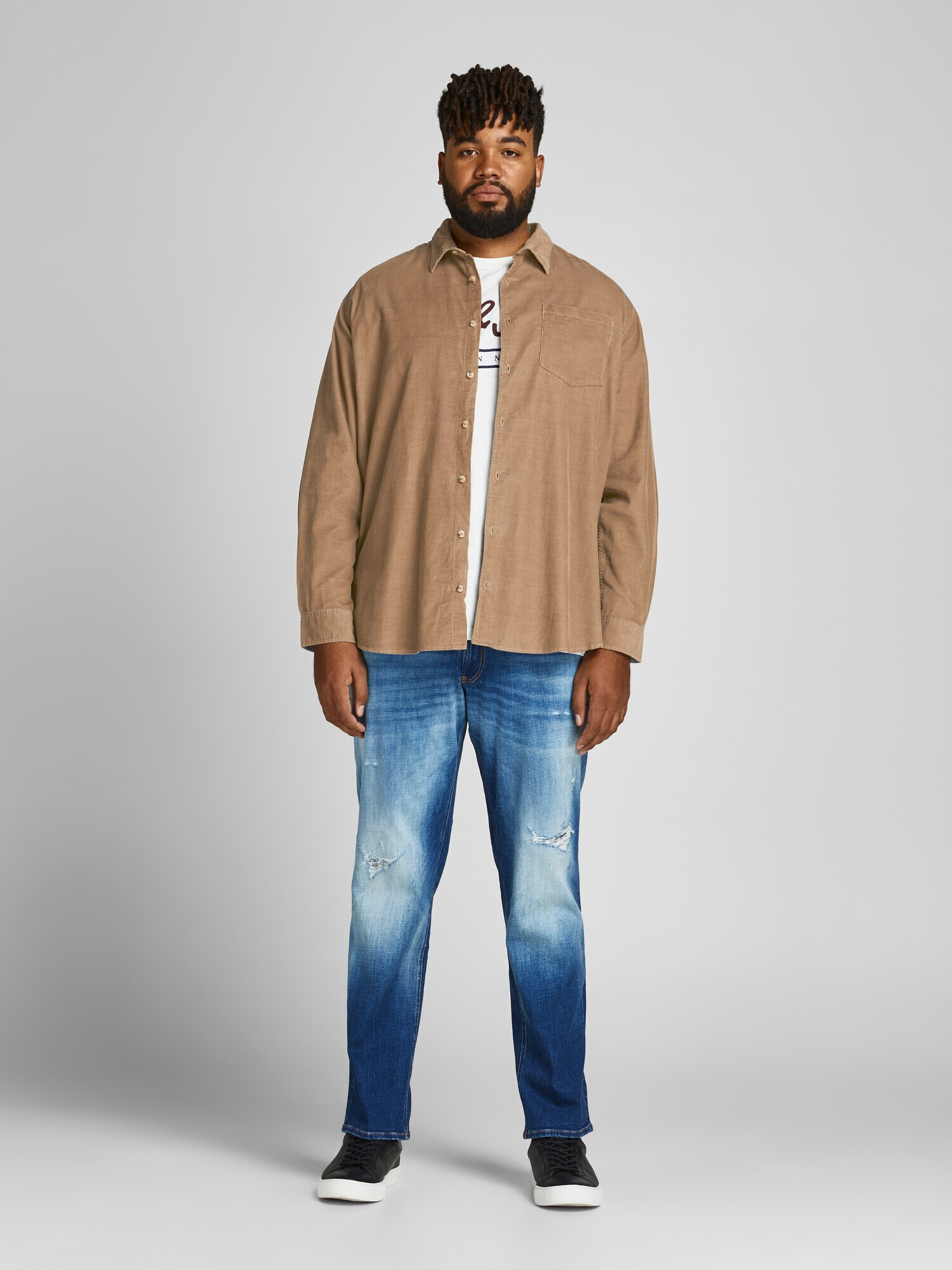 Jack & Jones Plus Srajca 'Kendrick' svetlo bež - Pepit.si