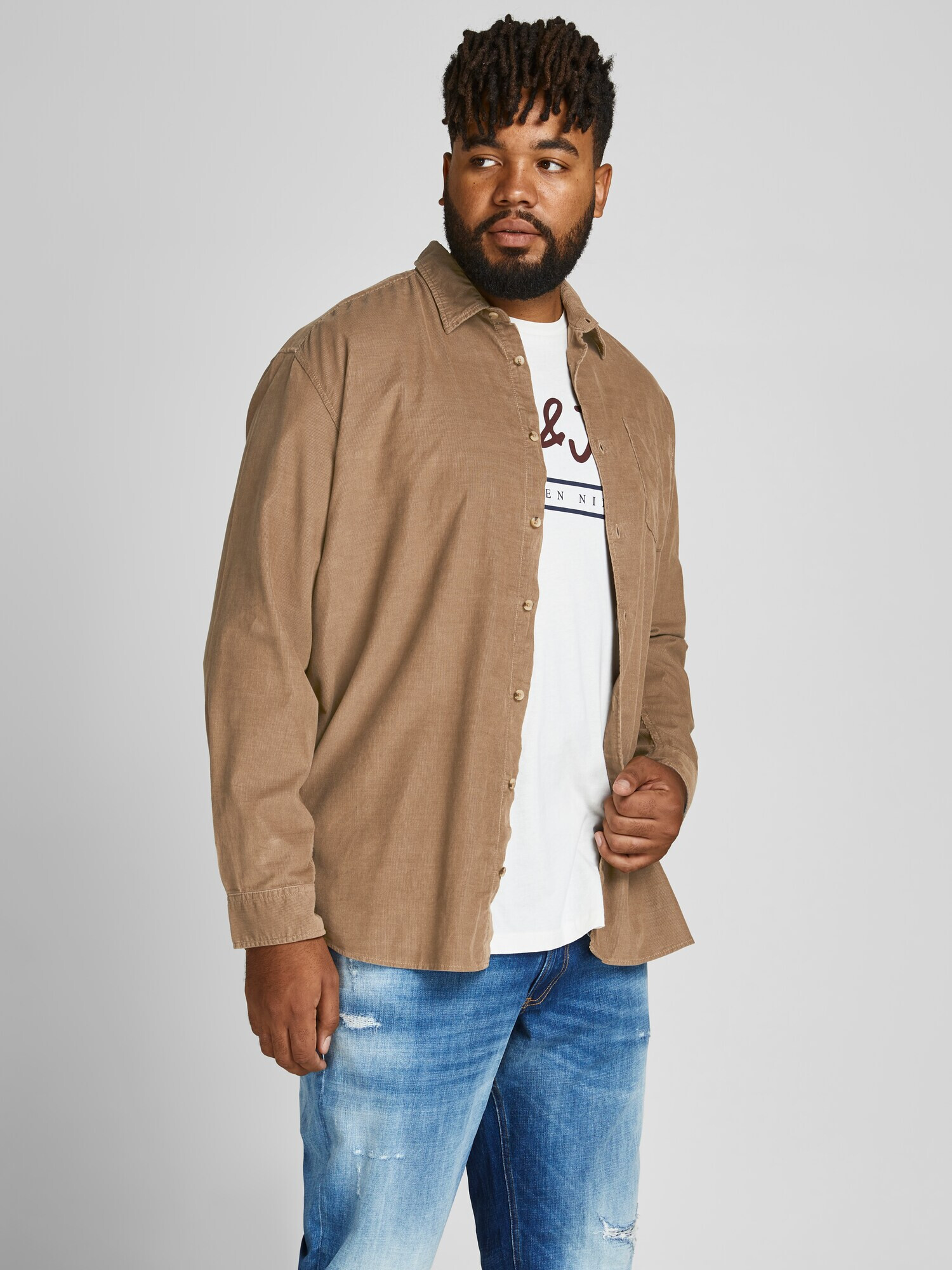 Jack & Jones Plus Srajca 'Kendrick' svetlo bež - Pepit.si