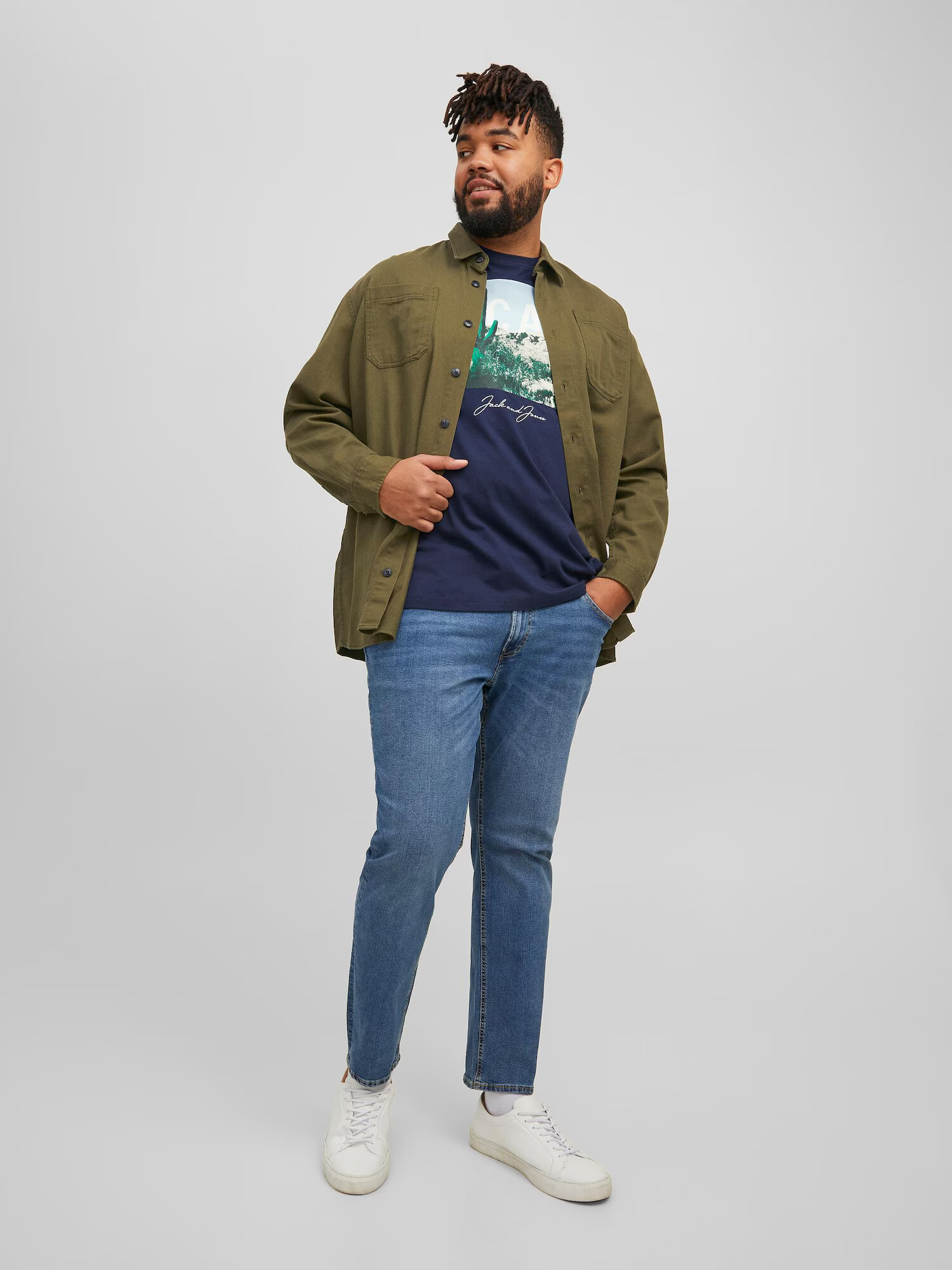 Jack & Jones Plus Srajca 'Logan' oliva - Pepit.si