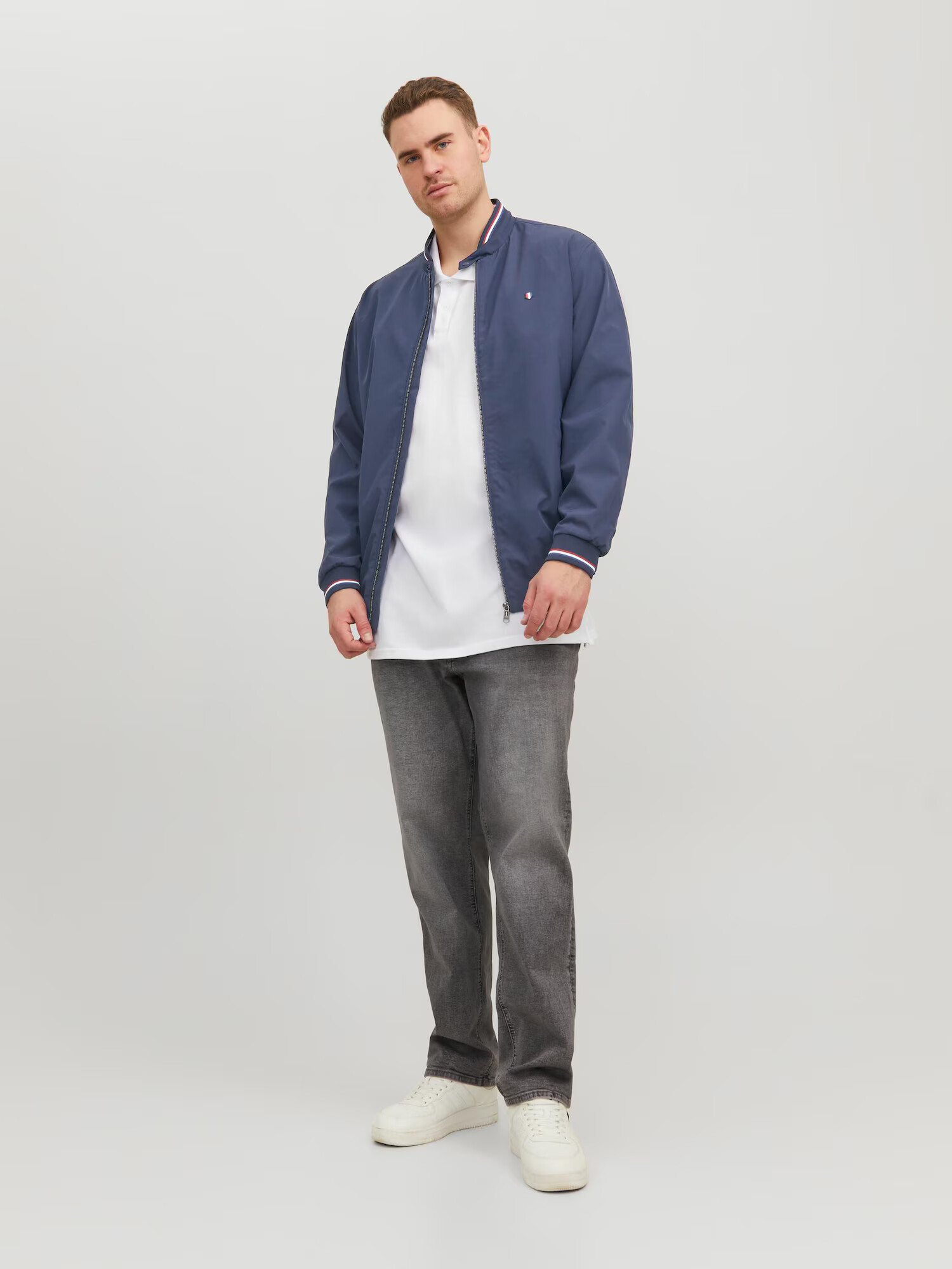 JACK & JONES Prehodna jakna 'Brandoo' mornarska / temno modra / rdeča - Pepit.si