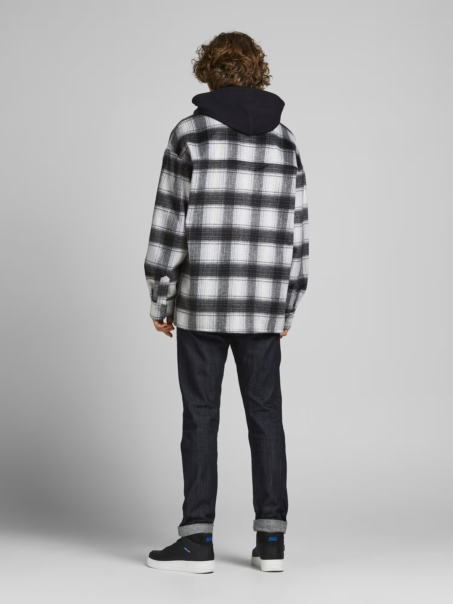 JACK & JONES Prehodna jakna 'Cane' antracit / pegasto siva / naravno bela - Pepit.si