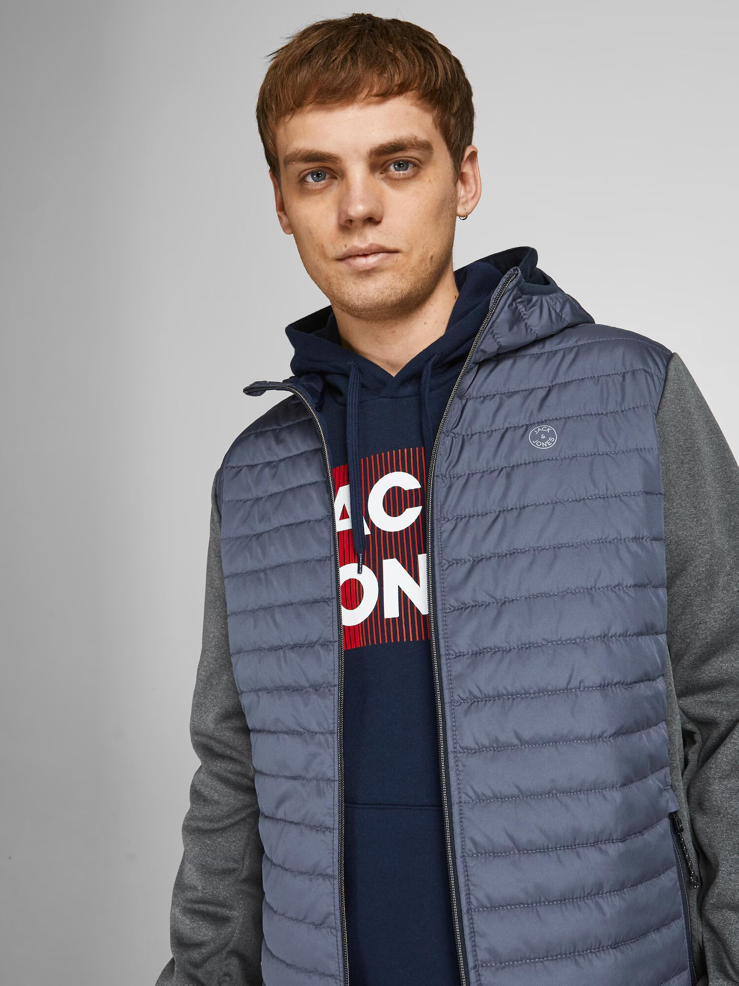 JACK & JONES Prehodna jakna golobje modra / siva - Pepit.si