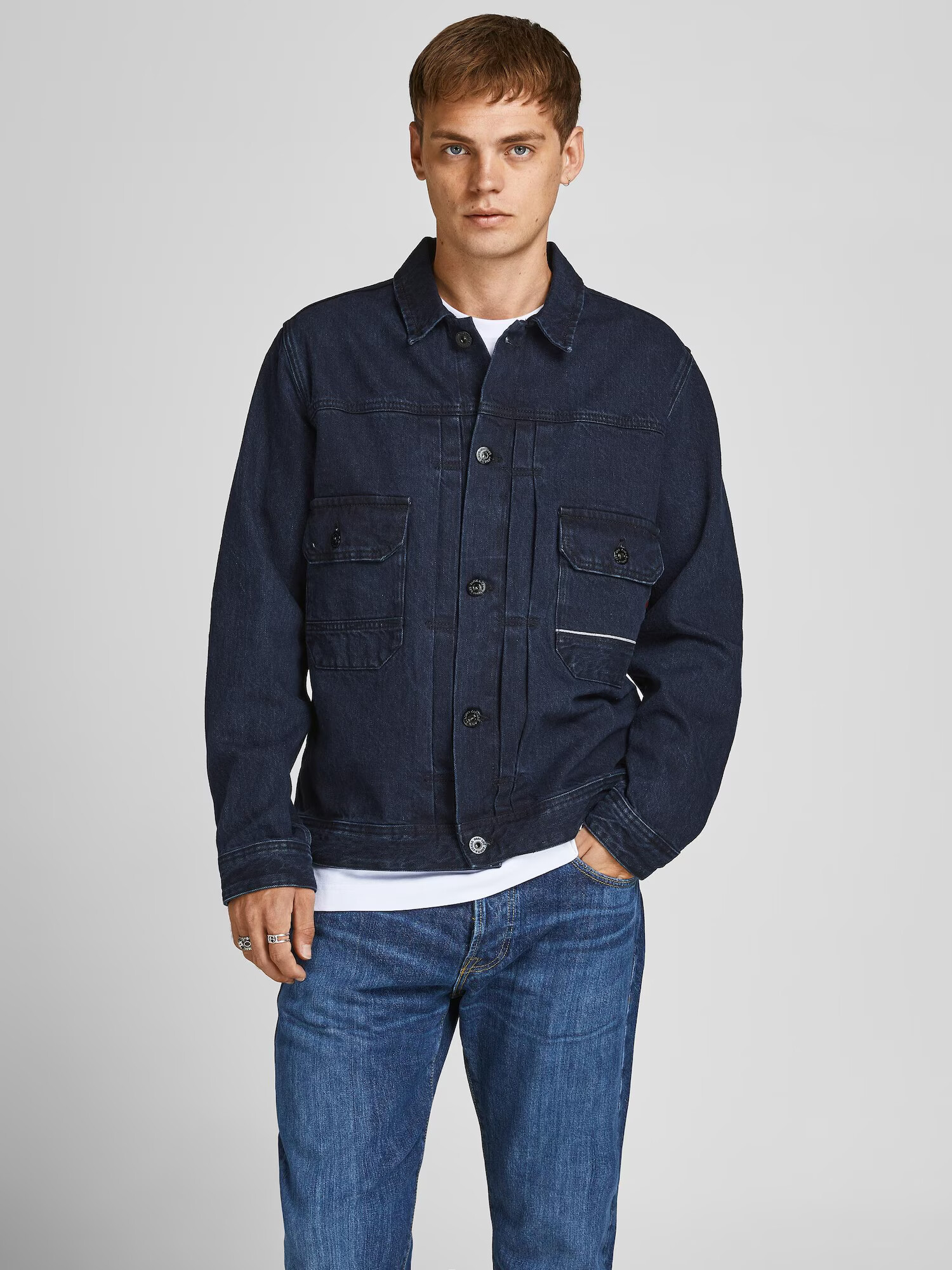 JACK & JONES Prehodna jakna 'Kevin' temno modra - Pepit.si