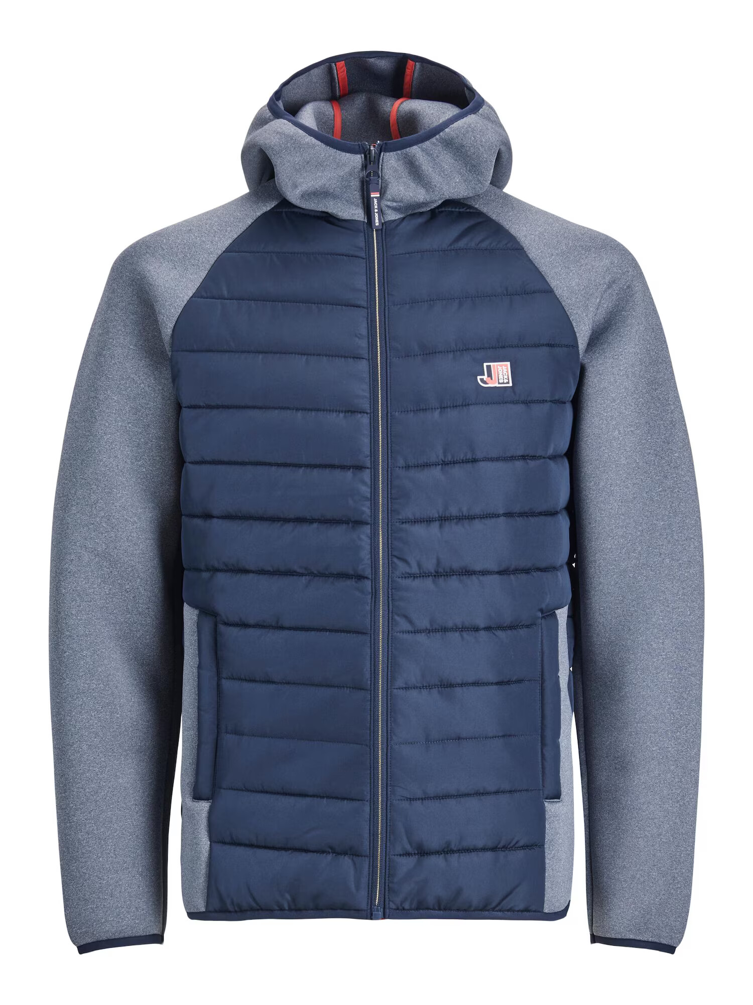 JACK & JONES Prehodna jakna 'Logan' mornarska / progasto modra / rdeča / bela - Pepit.si