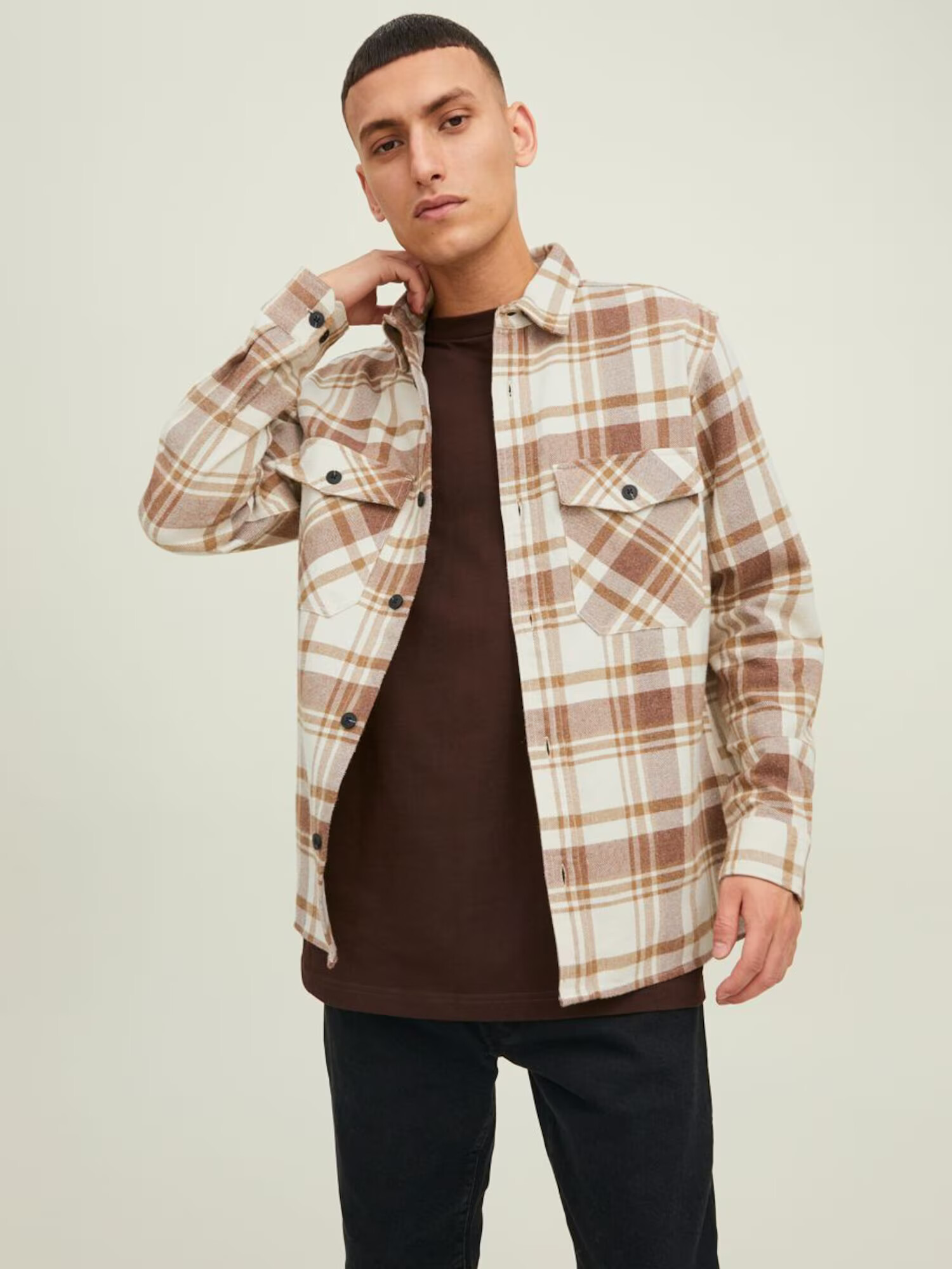 JACK & JONES Prehodna jakna 'Mark' bež / rjava / karamel - Pepit.si