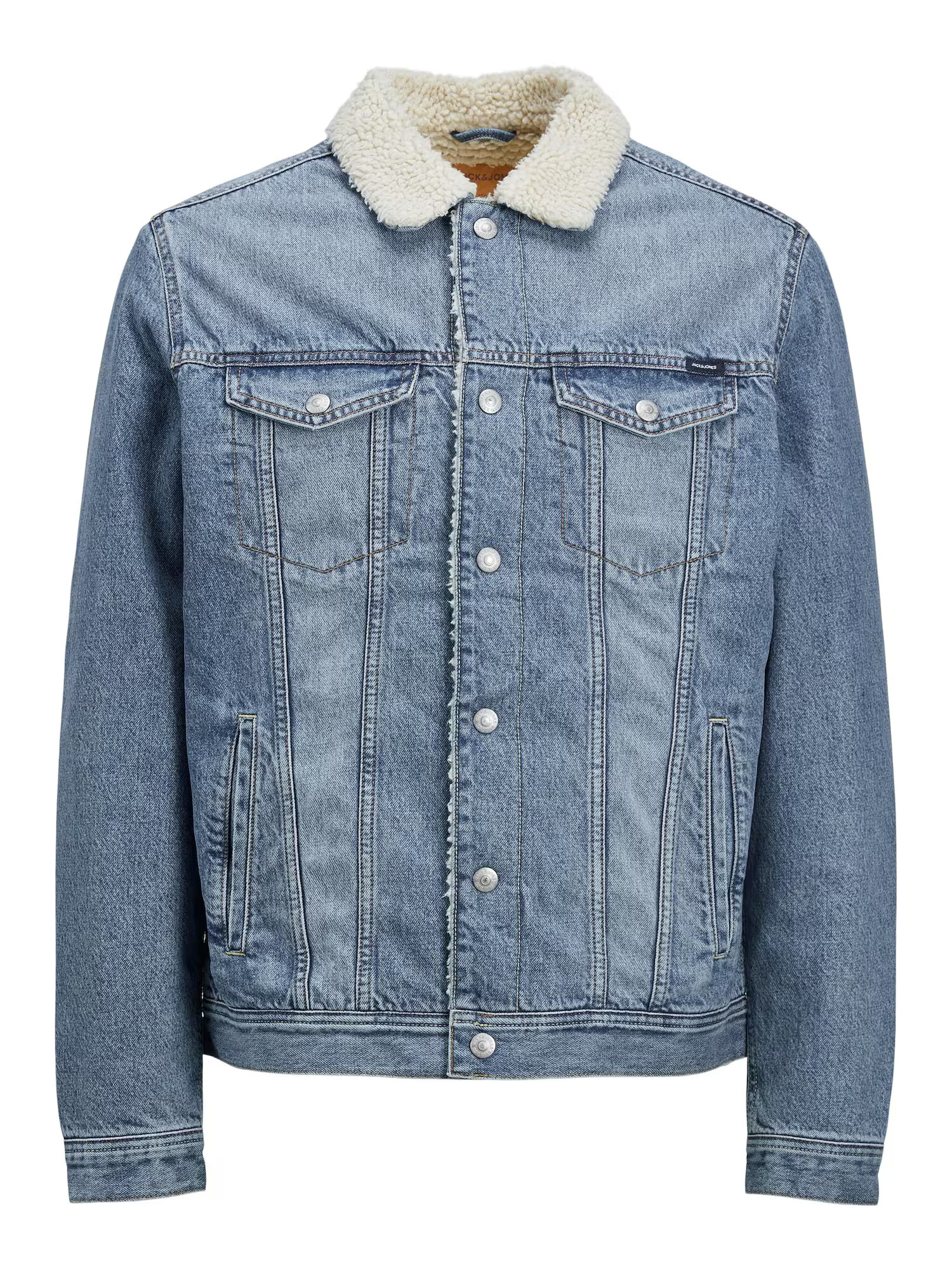 JACK & JONES Prehodna jakna moder denim / volneno bela - Pepit.si