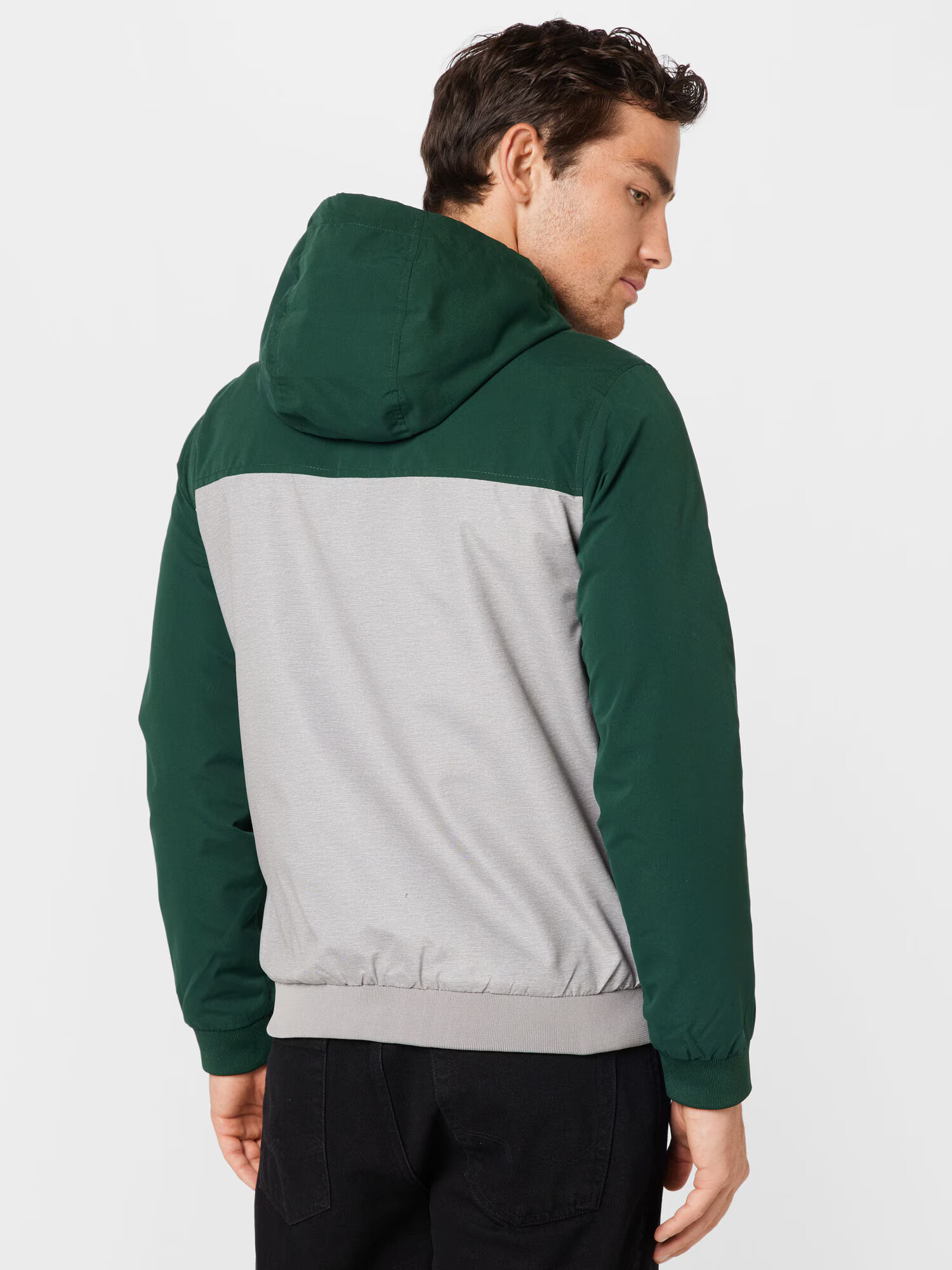 JACK & JONES Prehodna jakna 'Rush' temno siva / temno zelena / bela - Pepit.si