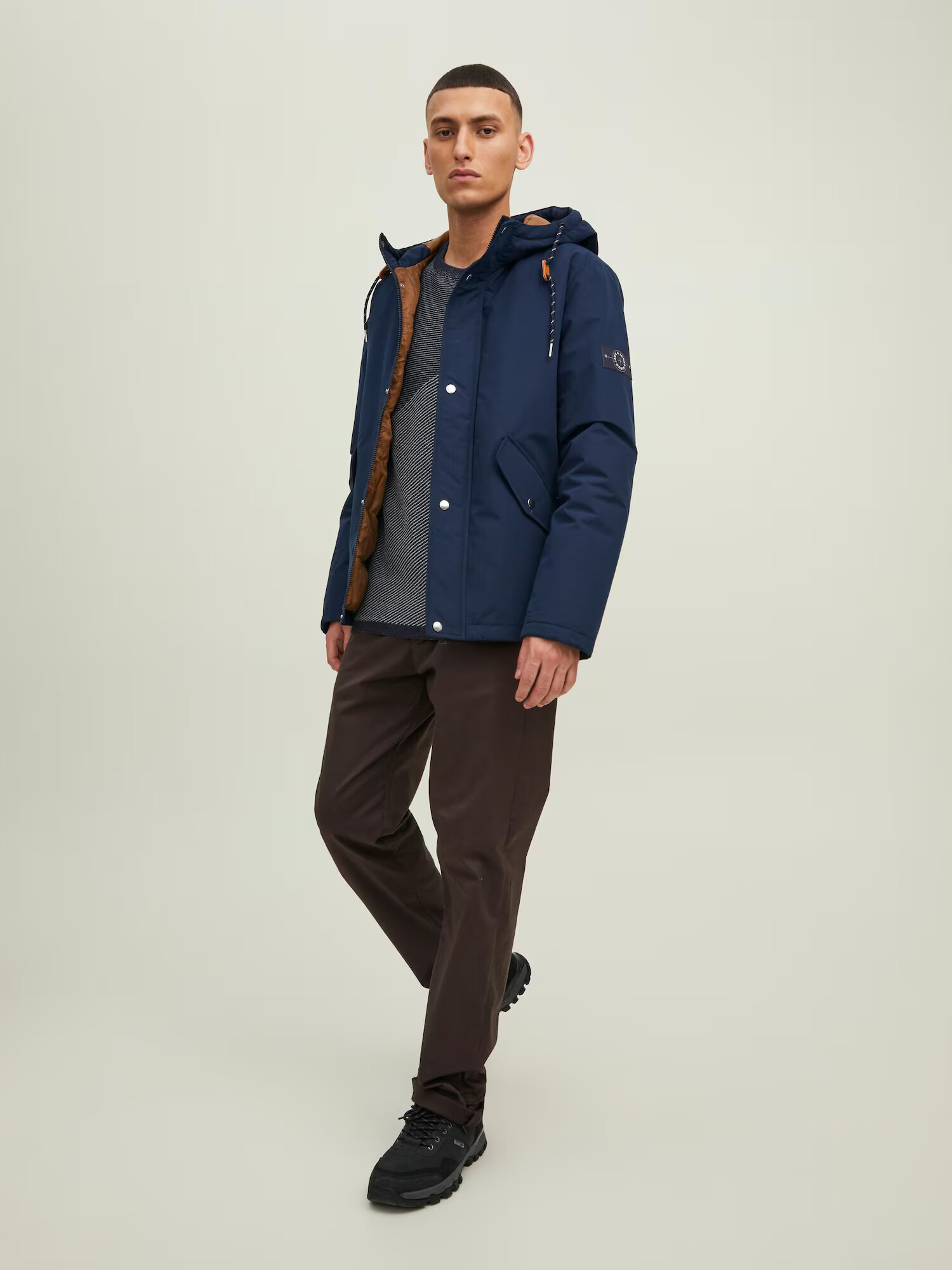 JACK & JONES Prehodna jakna 'Saka' mornarska / konjak - Pepit.si