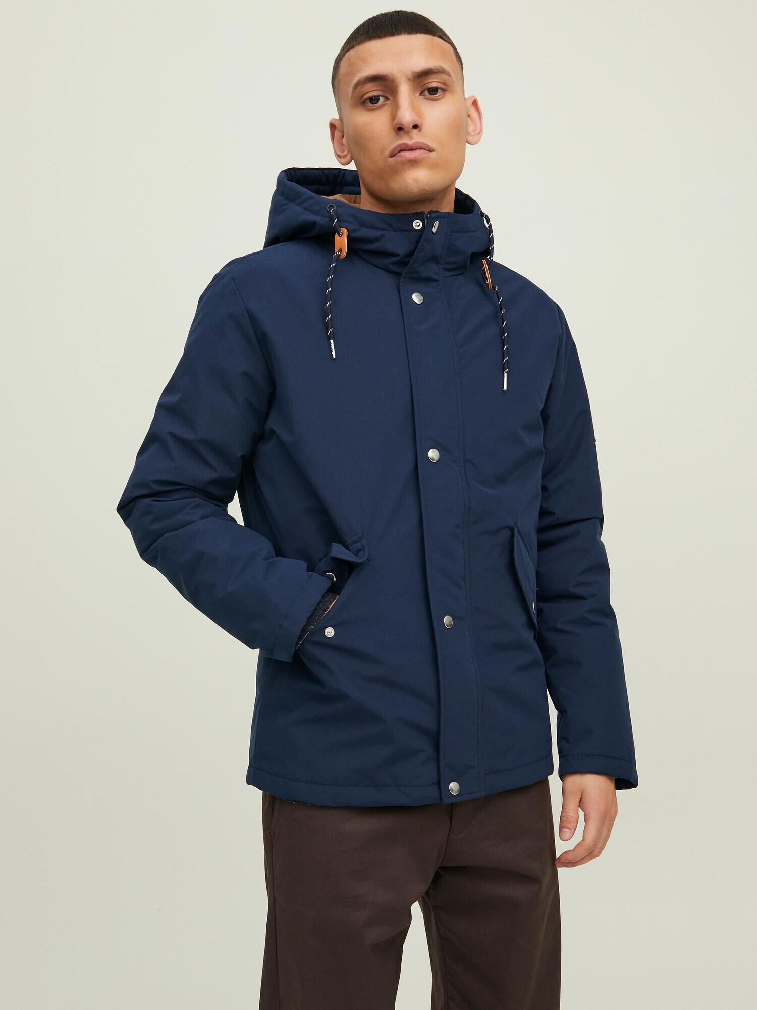 JACK & JONES Prehodna jakna 'Saka' mornarska / konjak - Pepit.si