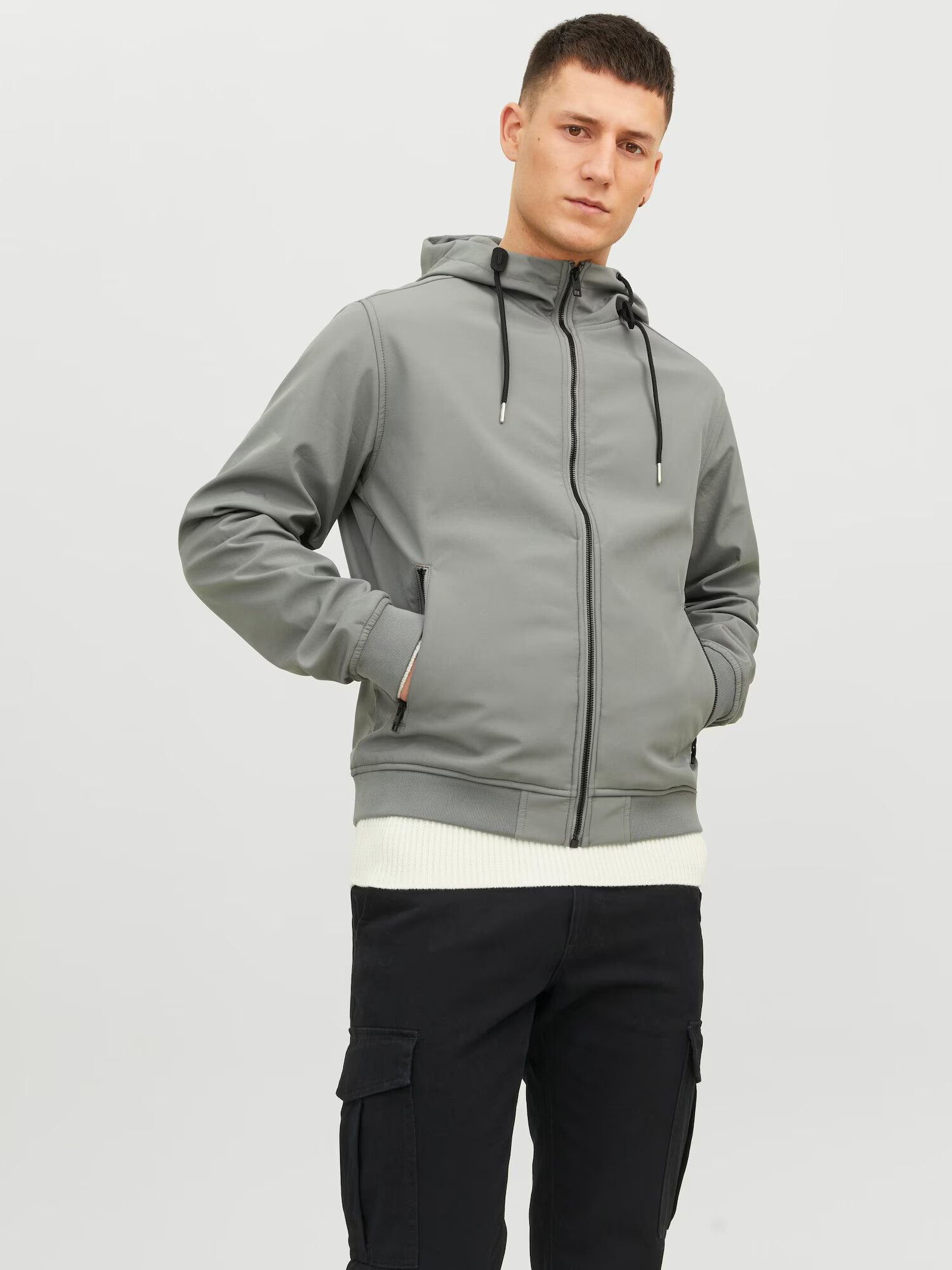 JACK & JONES Prehodna jakna siva - Pepit.si